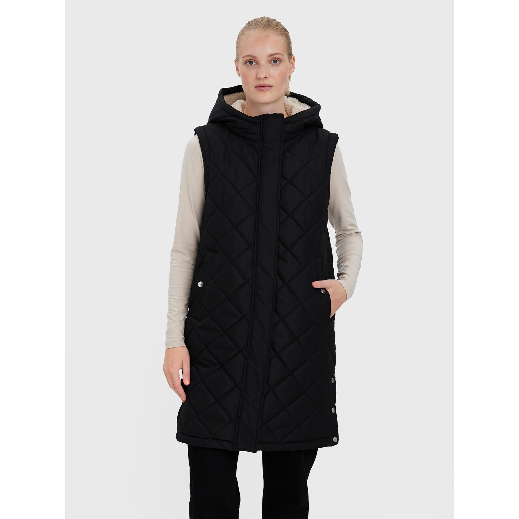 Vero Moda Елек Louiseteddy 10273954 Черен Regular Fit - Pepit.bg