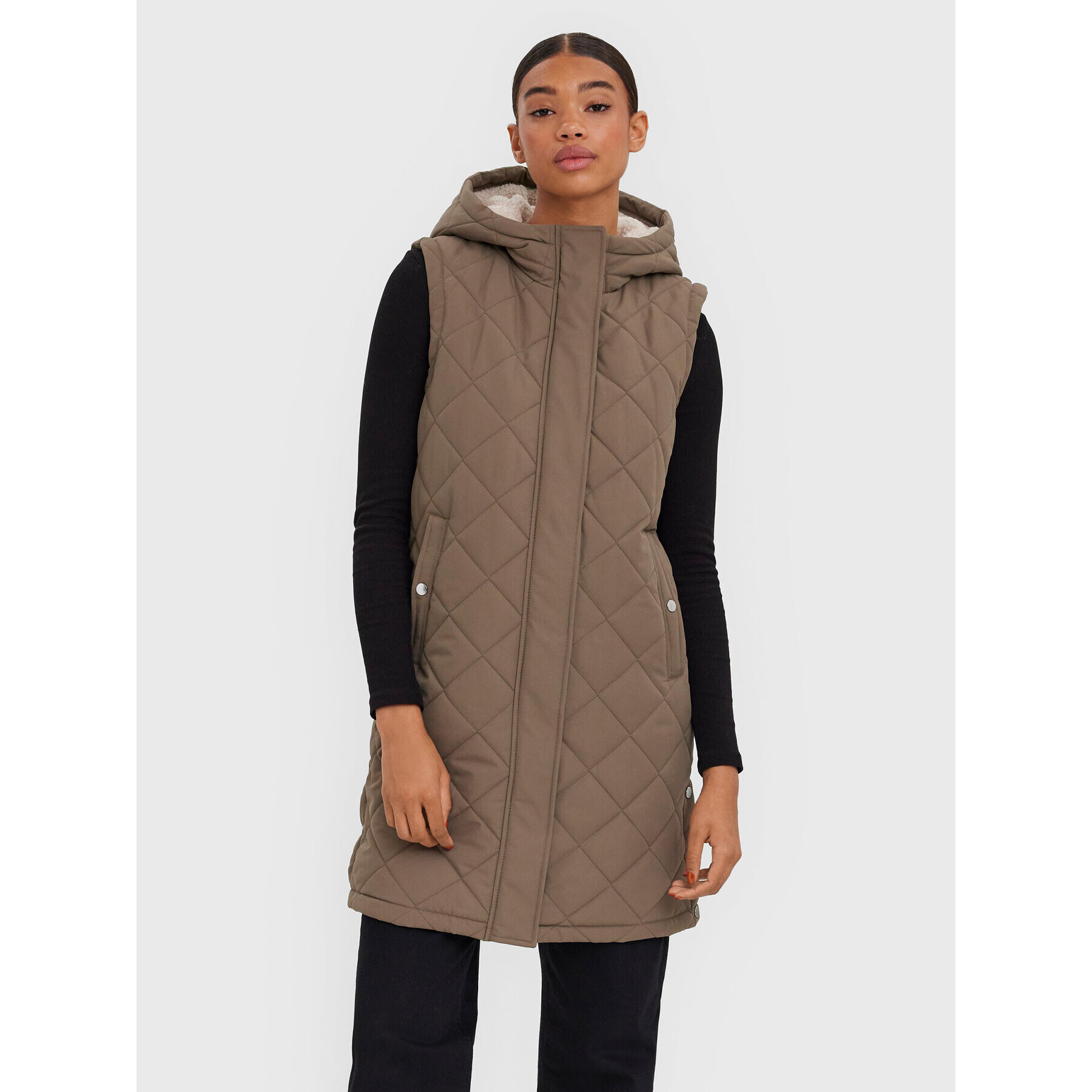 Vero Moda Елек Louiseteddy 10273954 Кафяв Regular Fit - Pepit.bg