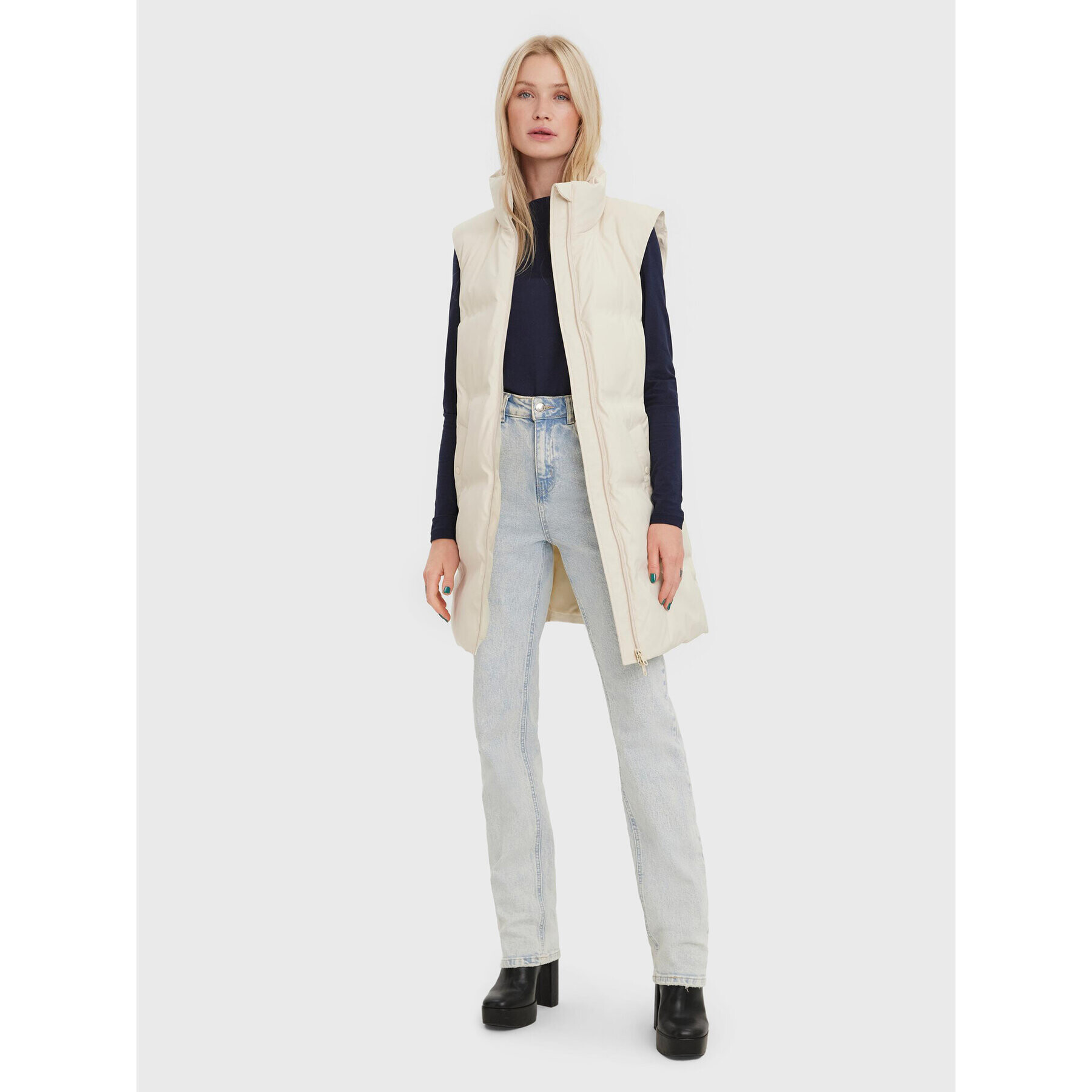 Vero Moda Елек Noe 10267107 Екрю Regular Fit - Pepit.bg