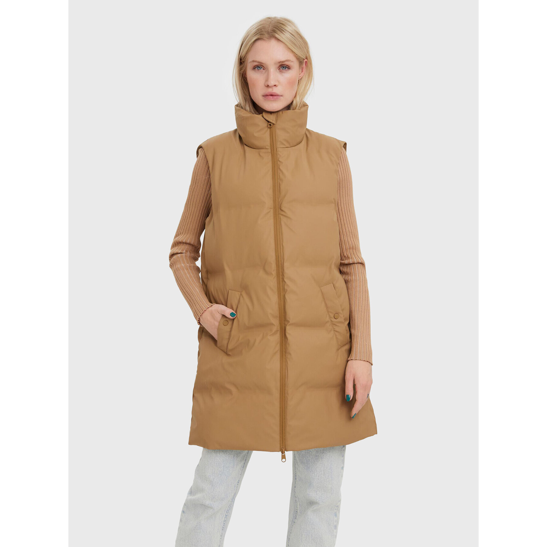 Vero Moda Елек Noe 10267107 Кафяв Regular Fit - Pepit.bg