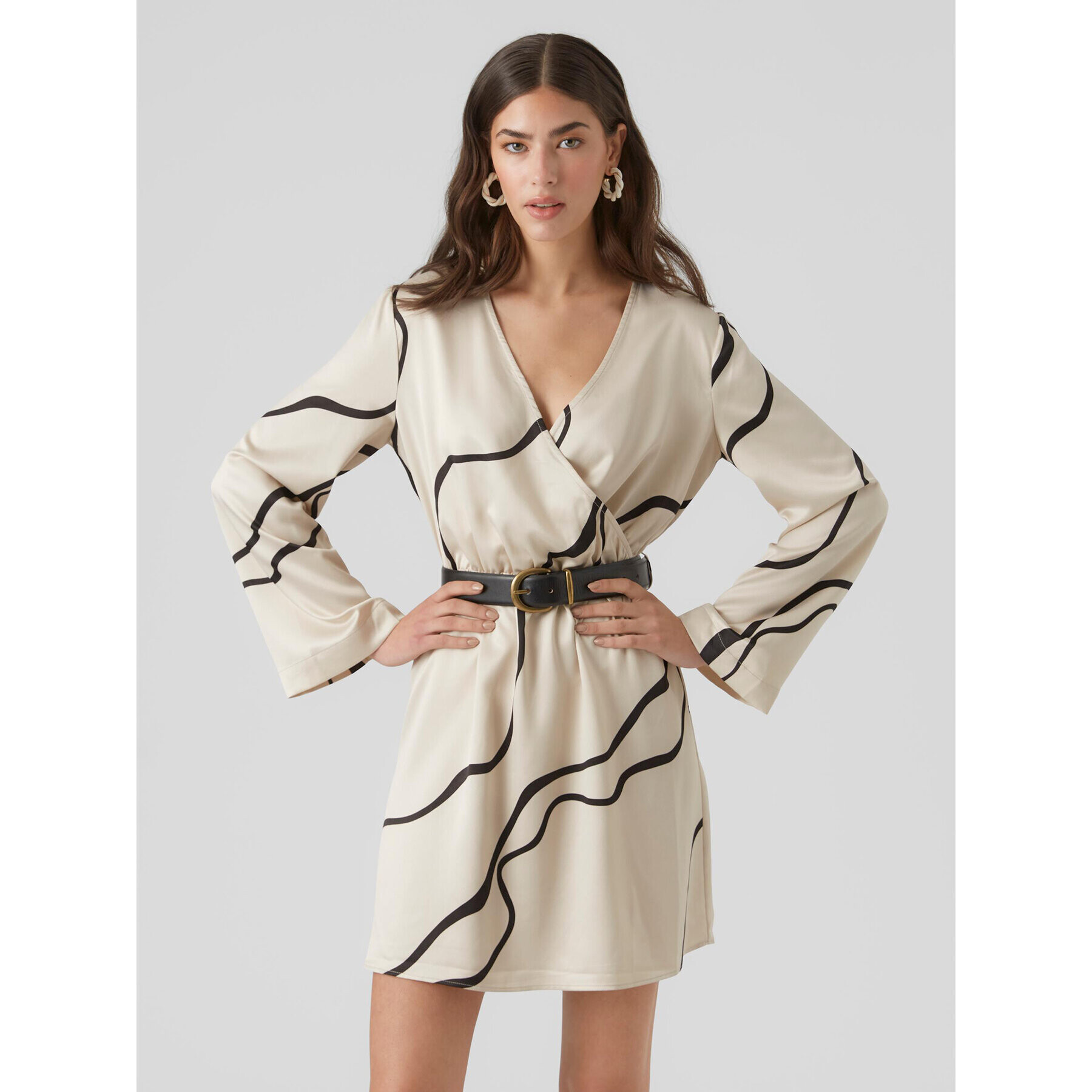 Vero Moda Ежедневна рокля 10295426 Екрю Regular Fit - Pepit.bg