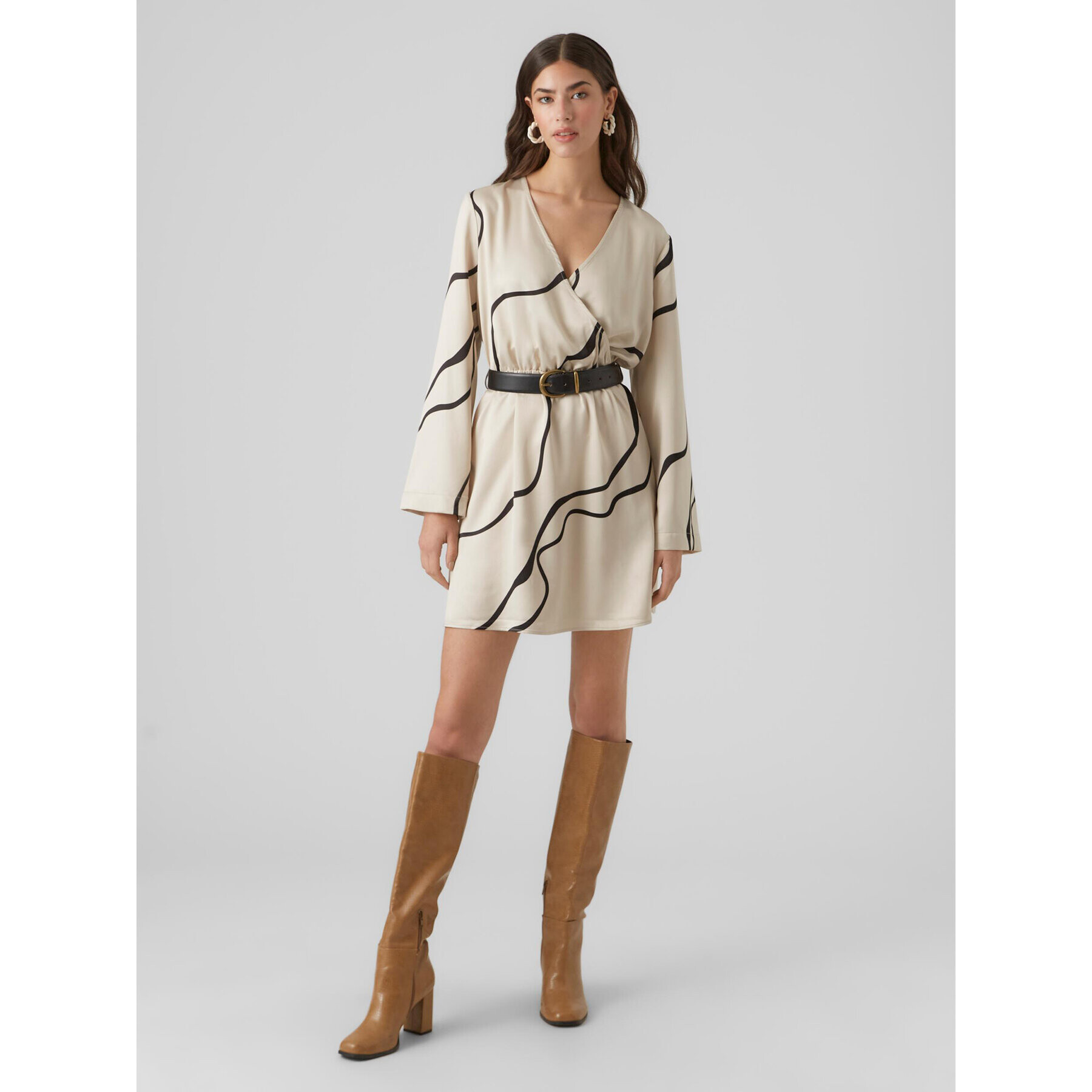 Vero Moda Ежедневна рокля 10295426 Екрю Regular Fit - Pepit.bg