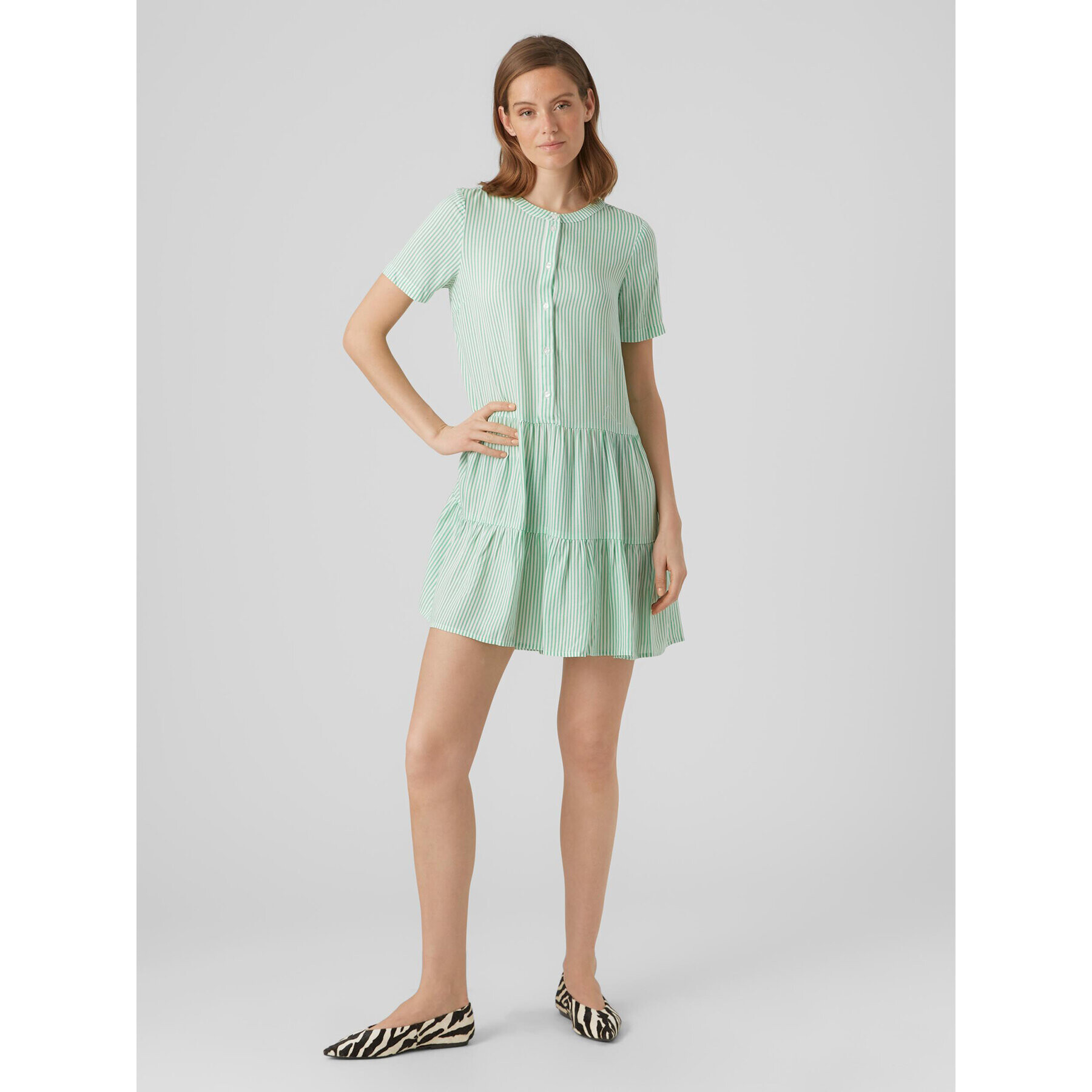 Vero Moda Ежедневна рокля Bumpy 10286520 Зелен Regular Fit - Pepit.bg