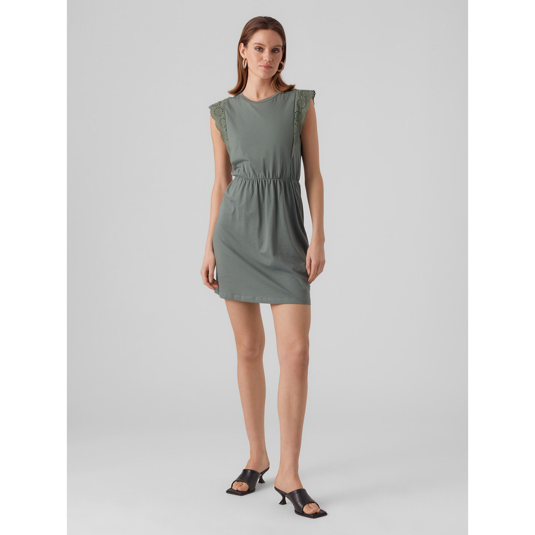 Vero Moda Ежедневна рокля Hollyn 10265206 Зелен Regular Fit - Pepit.bg