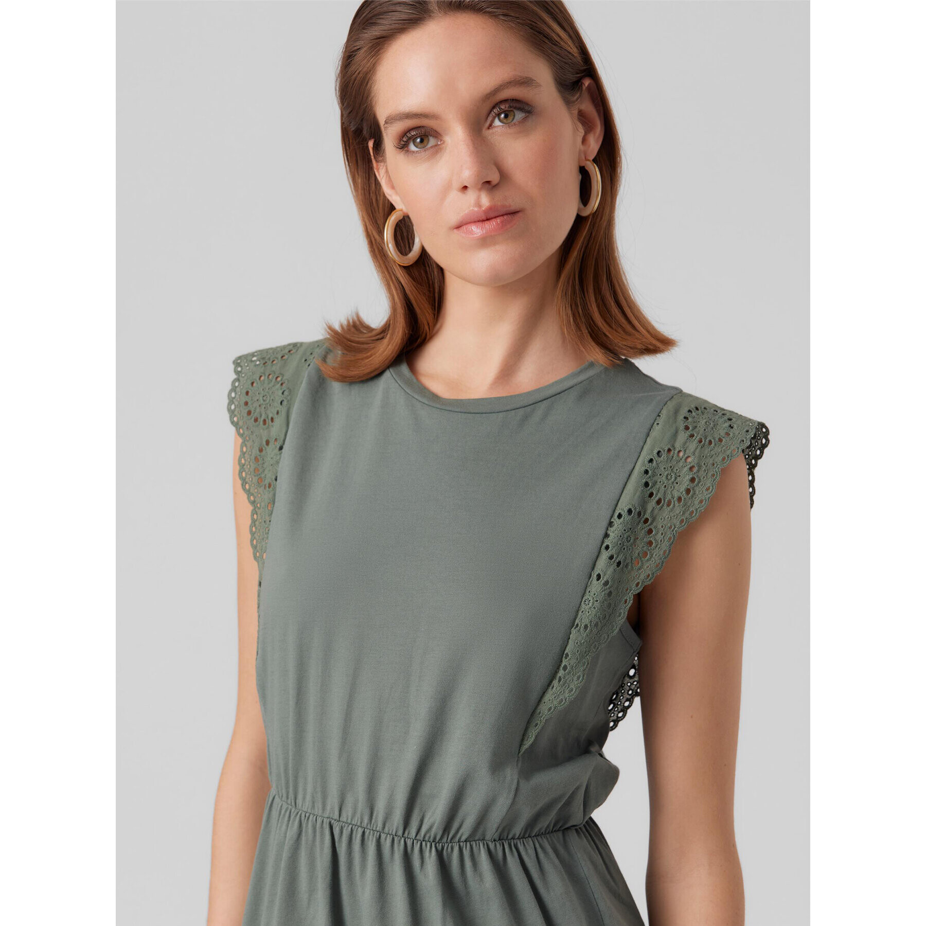 Vero Moda Ежедневна рокля Hollyn 10265206 Зелен Regular Fit - Pepit.bg