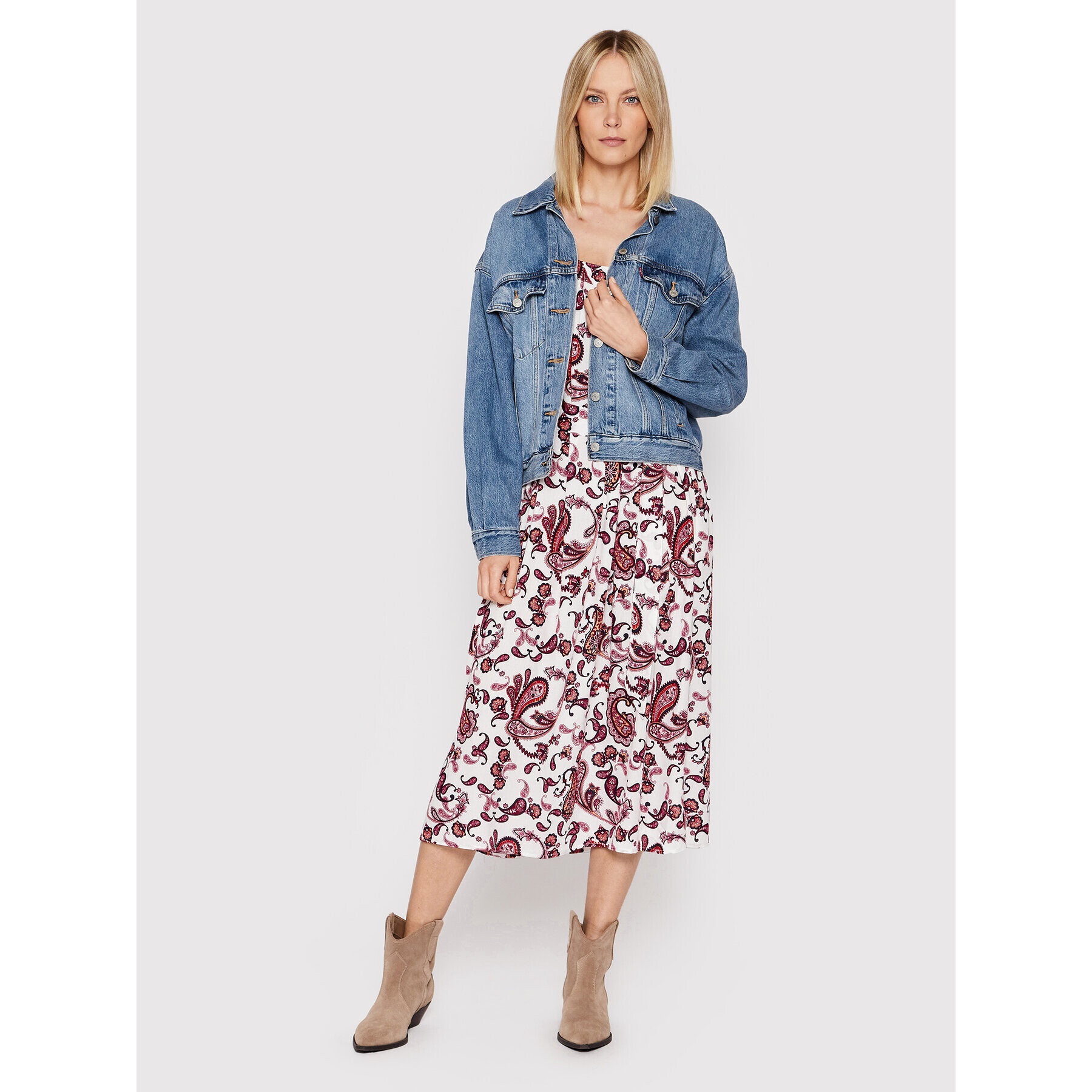 Vero Moda Ежедневна рокля Peace 10266089 Бял Regular Fit - Pepit.bg