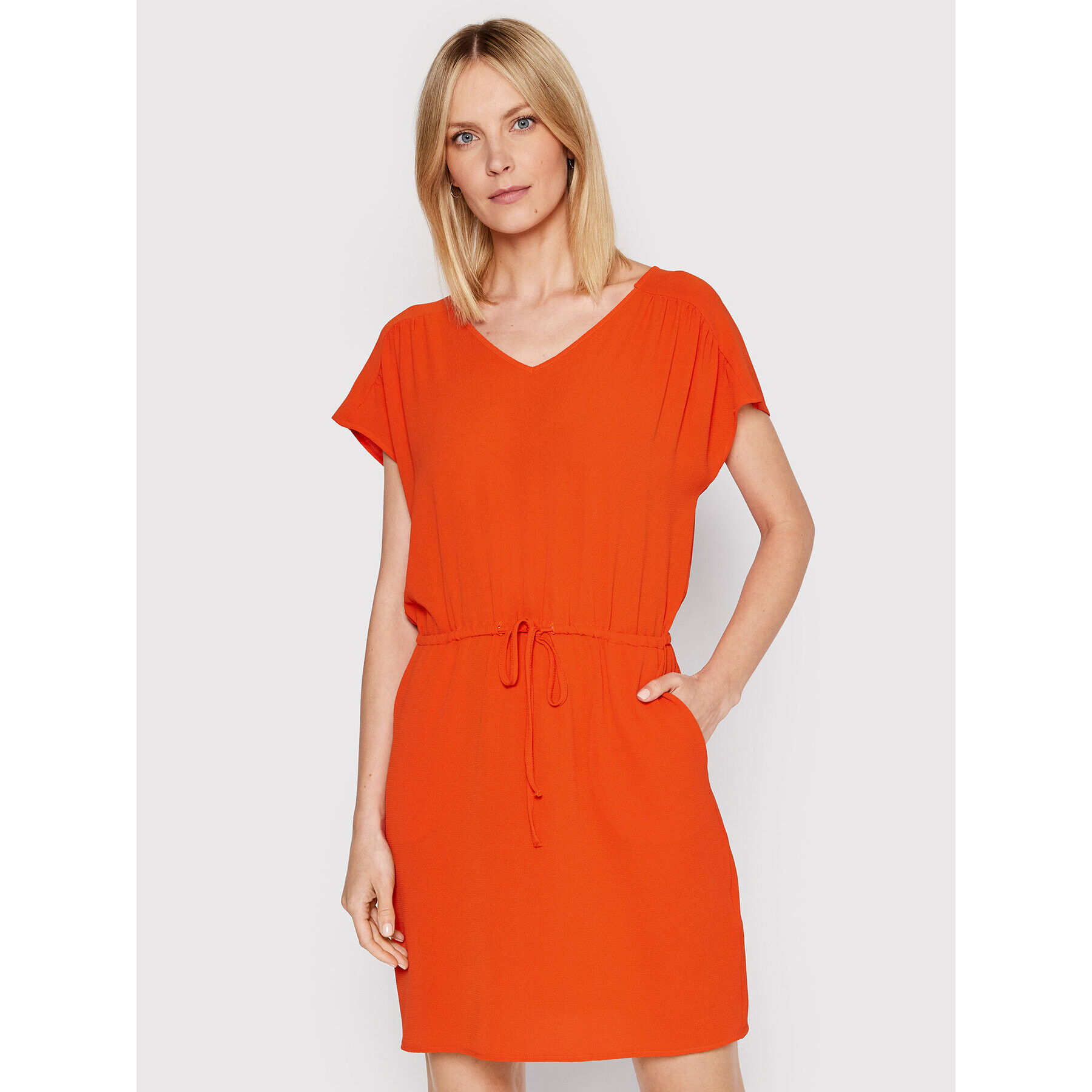 Vero Moda Ежедневна рокля Sallini 10266793 Оранжев Regular Fit - Pepit.bg