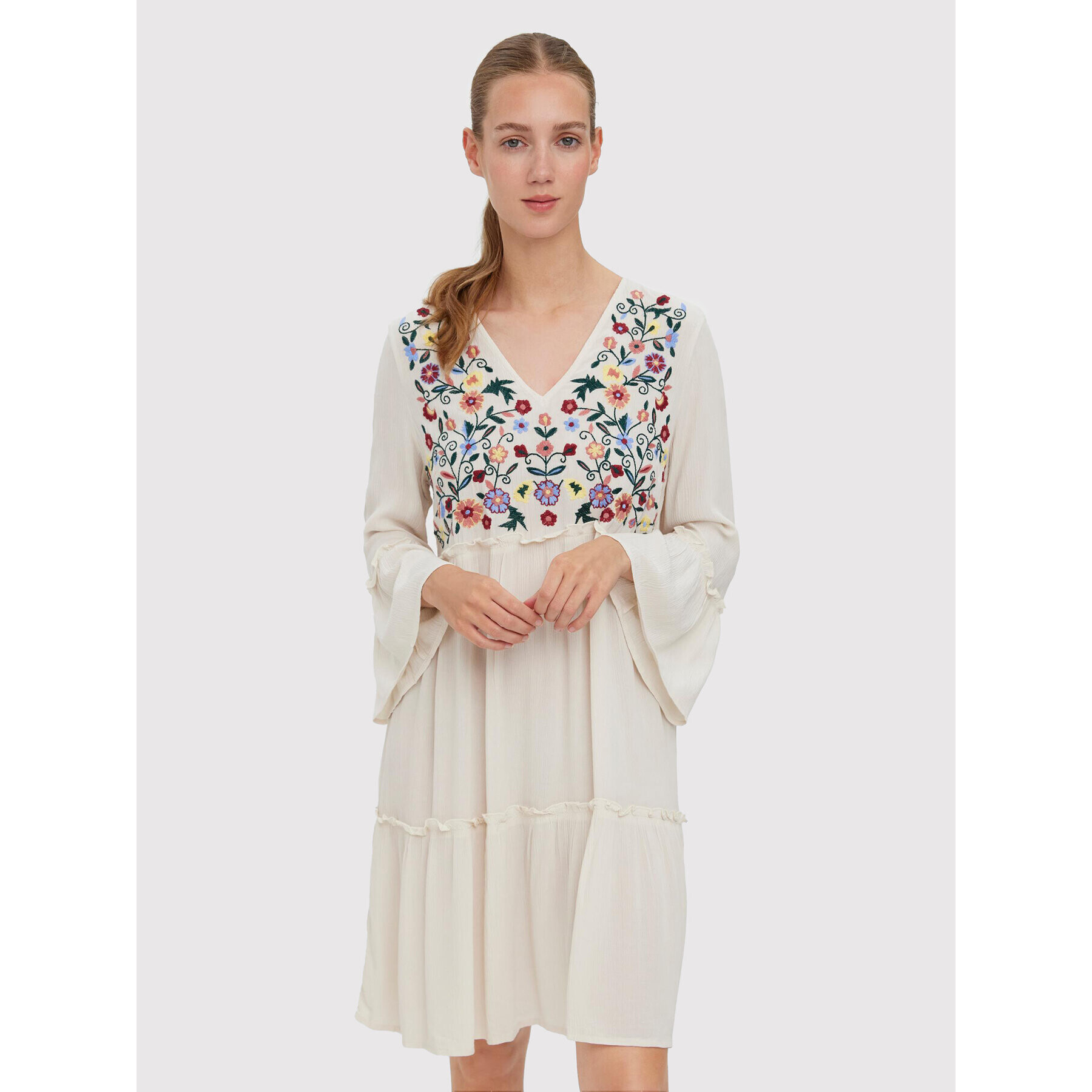 Vero Moda Ежедневна рокля Gina 10277321 Бежов Regular Fit - Pepit.bg