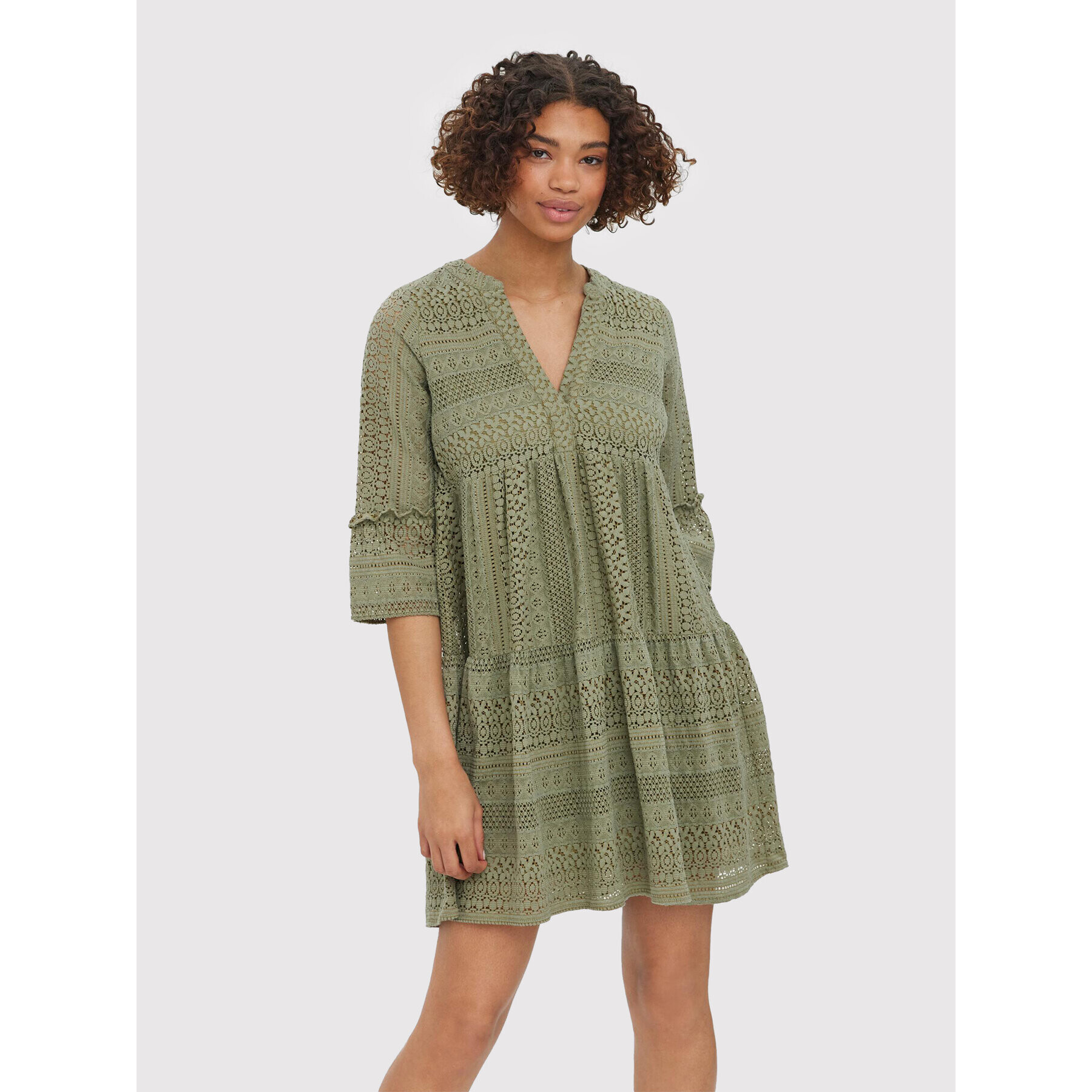 Vero Moda Ежедневна рокля Honey 10272501 Зелен Regular Fit - Pepit.bg