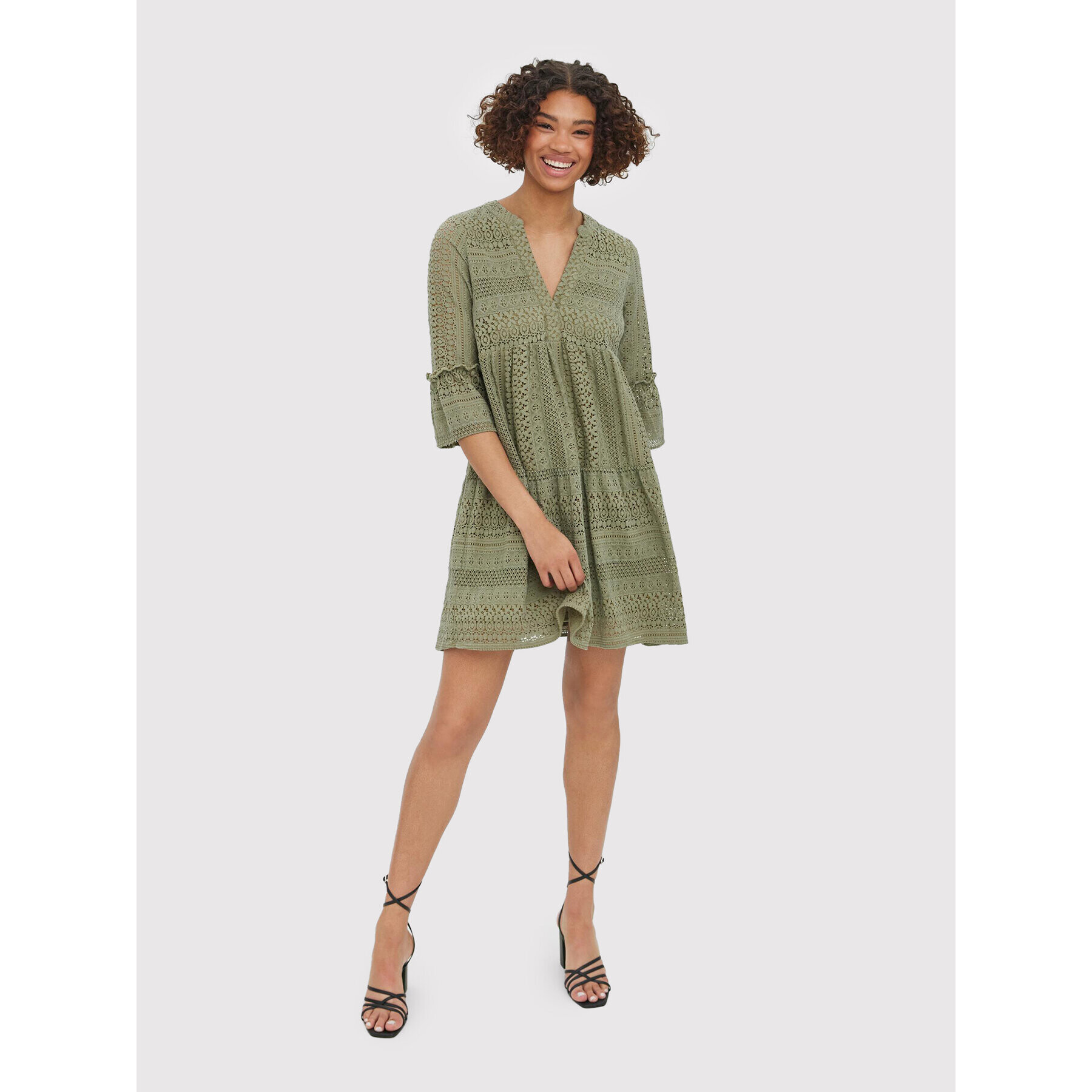 Vero Moda Ежедневна рокля Honey 10272501 Зелен Regular Fit - Pepit.bg