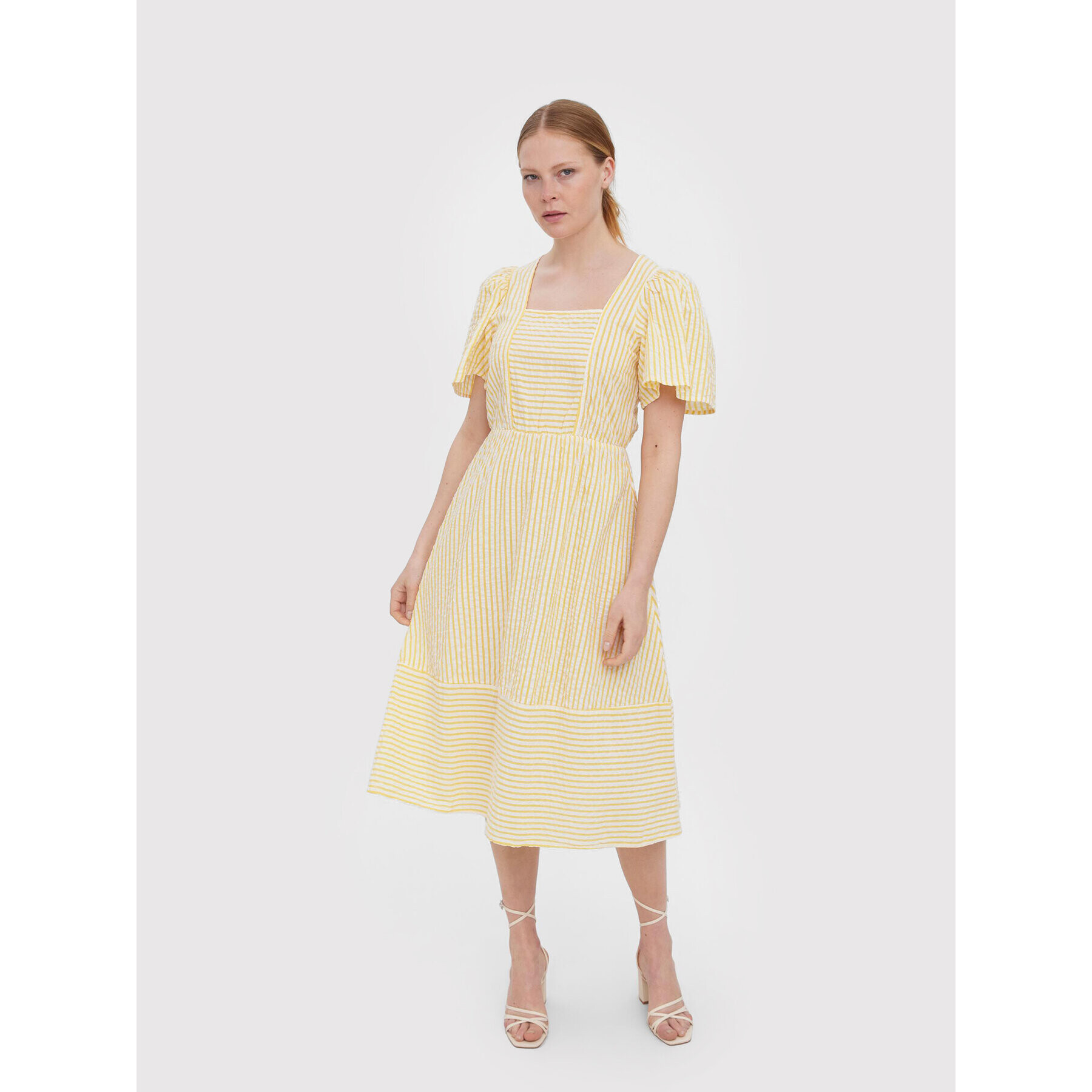 Vero Moda Ежедневна рокля Juno 10260798 Жълт Regular Fit - Pepit.bg