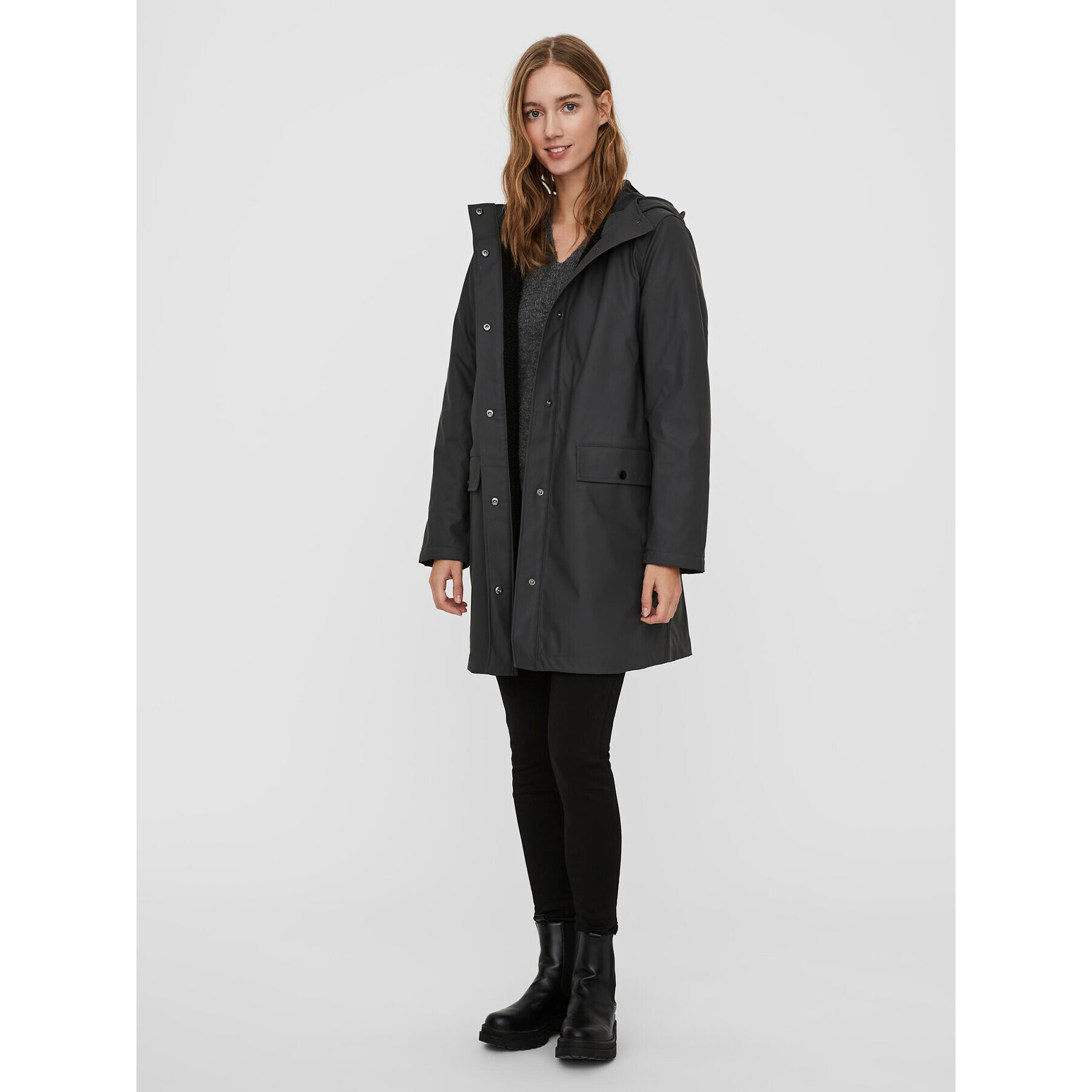 Vero Moda Яке за дъжд 10249634 Сив Regular Fit - Pepit.bg