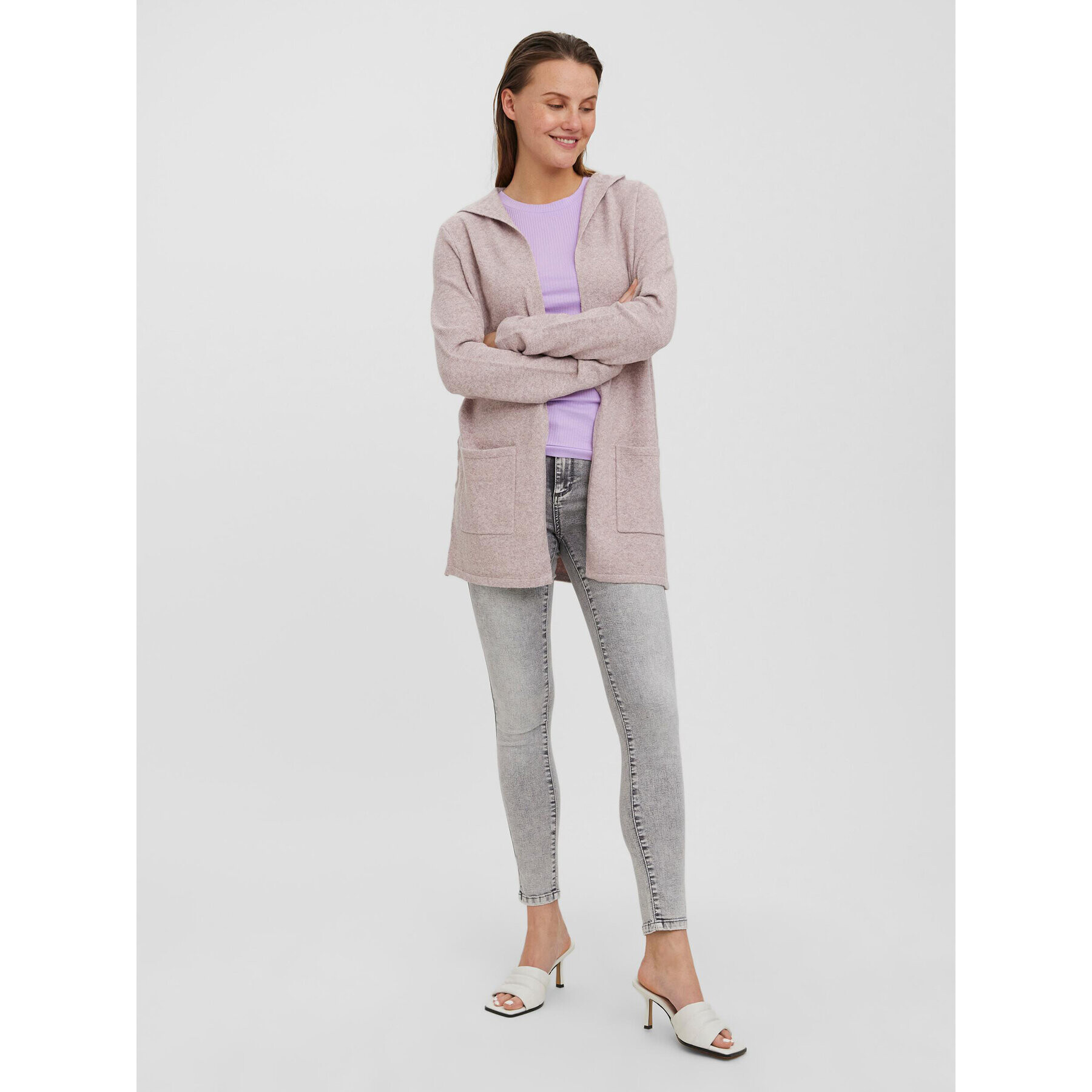 Vero Moda Кардиган 10235948 Розов Regular Fit - Pepit.bg