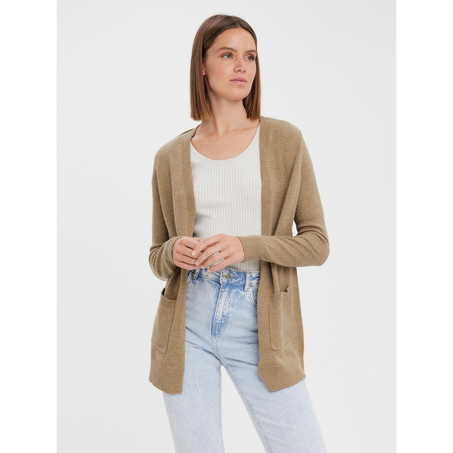Vero Moda Кардиган 10269434 Бежов Regular Fit - Pepit.bg