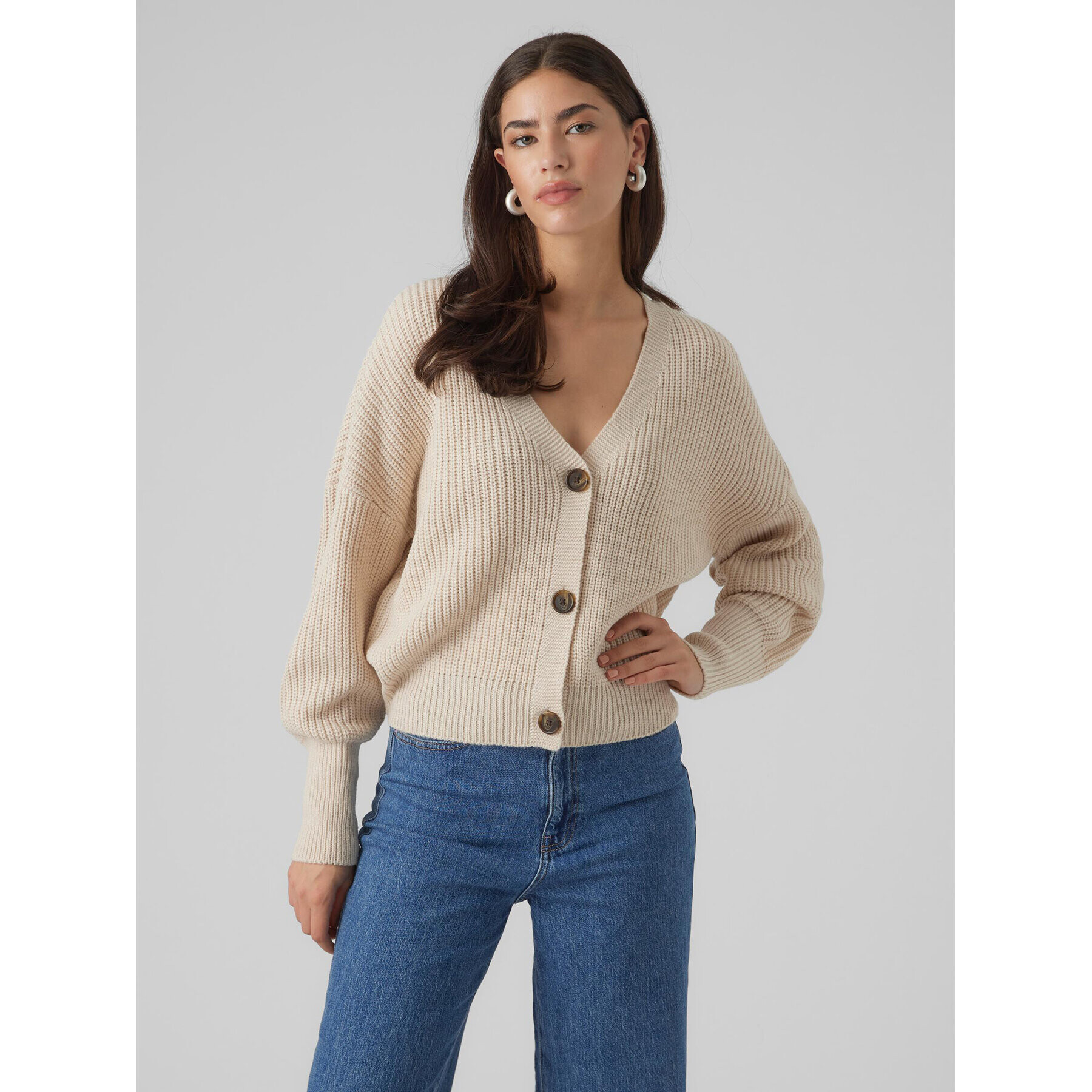 Vero Moda Кардиган 10273853 Екрю Regular Fit - Pepit.bg