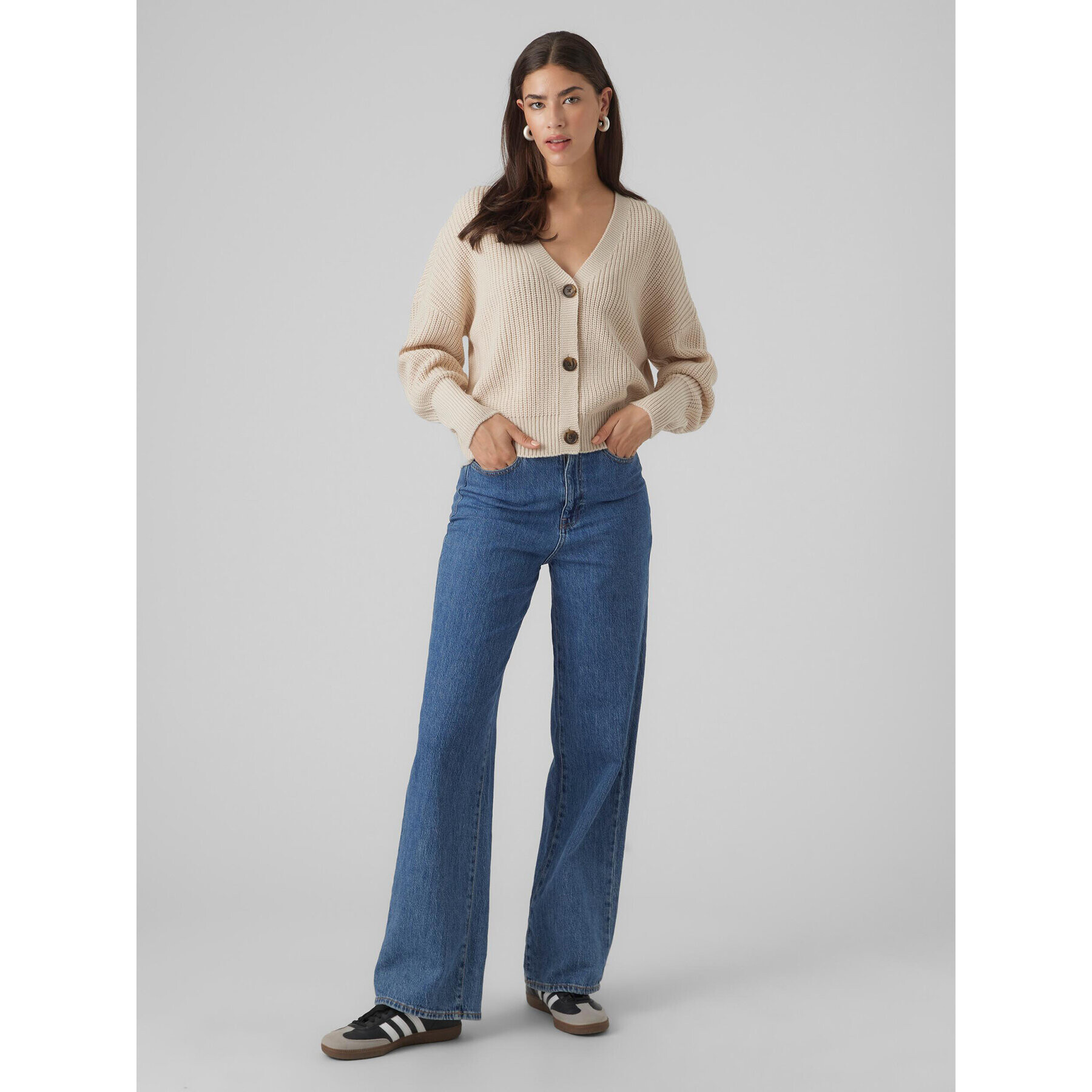 Vero Moda Кардиган 10273853 Екрю Regular Fit - Pepit.bg