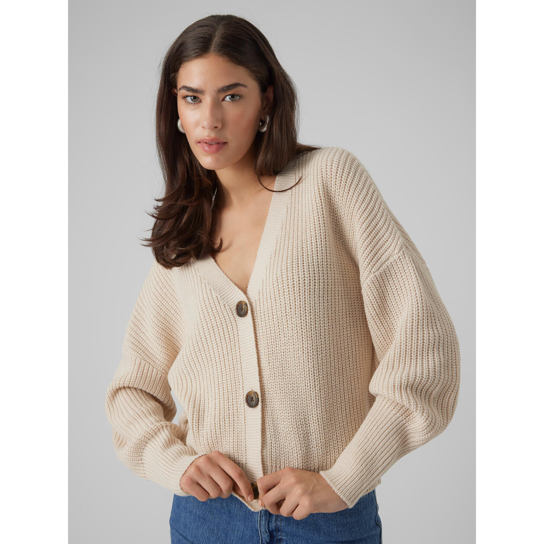 Vero Moda Кардиган 10273853 Екрю Regular Fit - Pepit.bg
