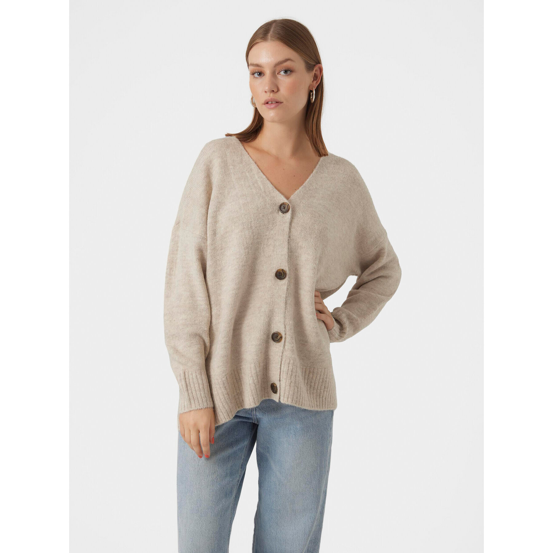 Vero Moda Кардиган 10291670 Бежов Regular Fit - Pepit.bg