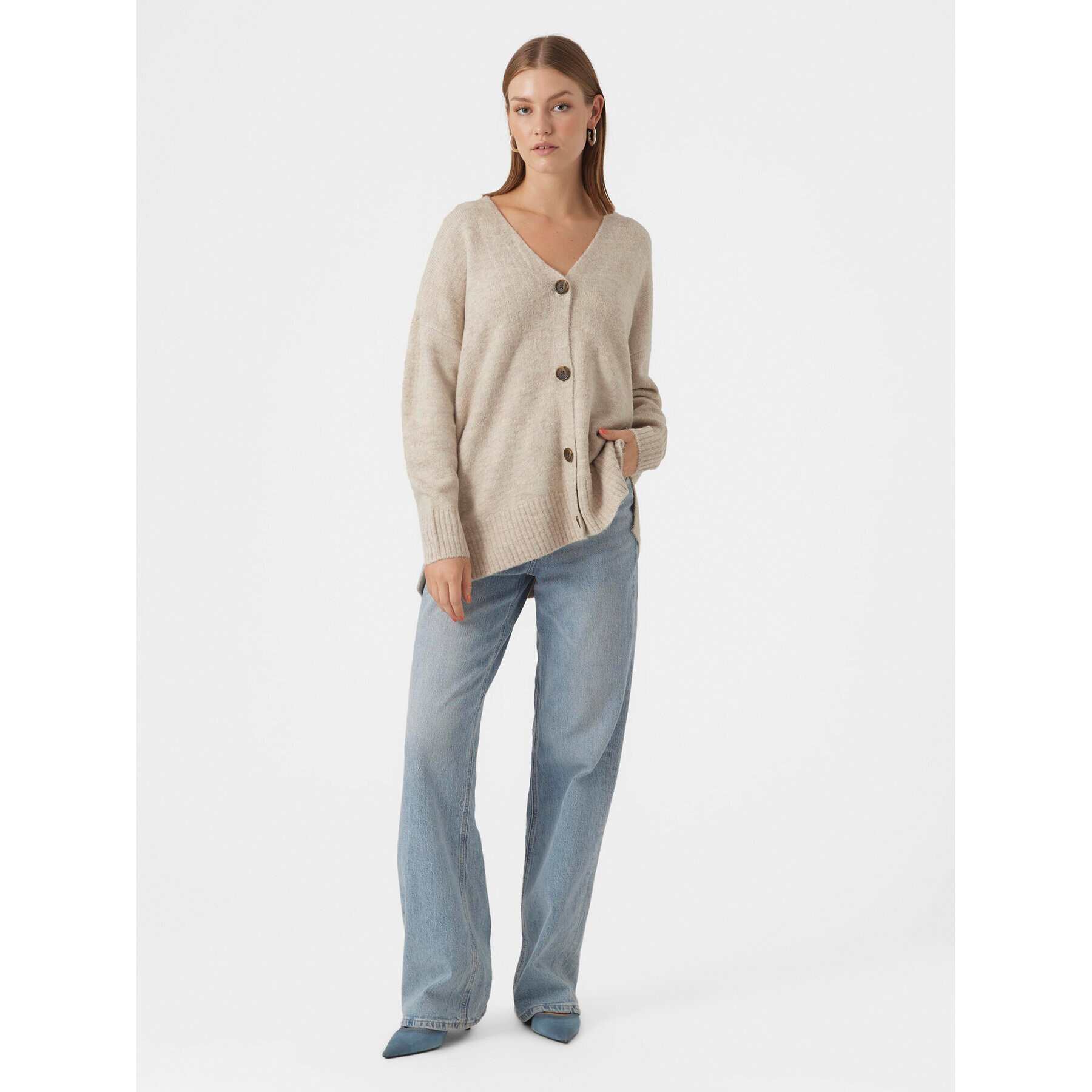 Vero Moda Кардиган 10291670 Бежов Regular Fit - Pepit.bg