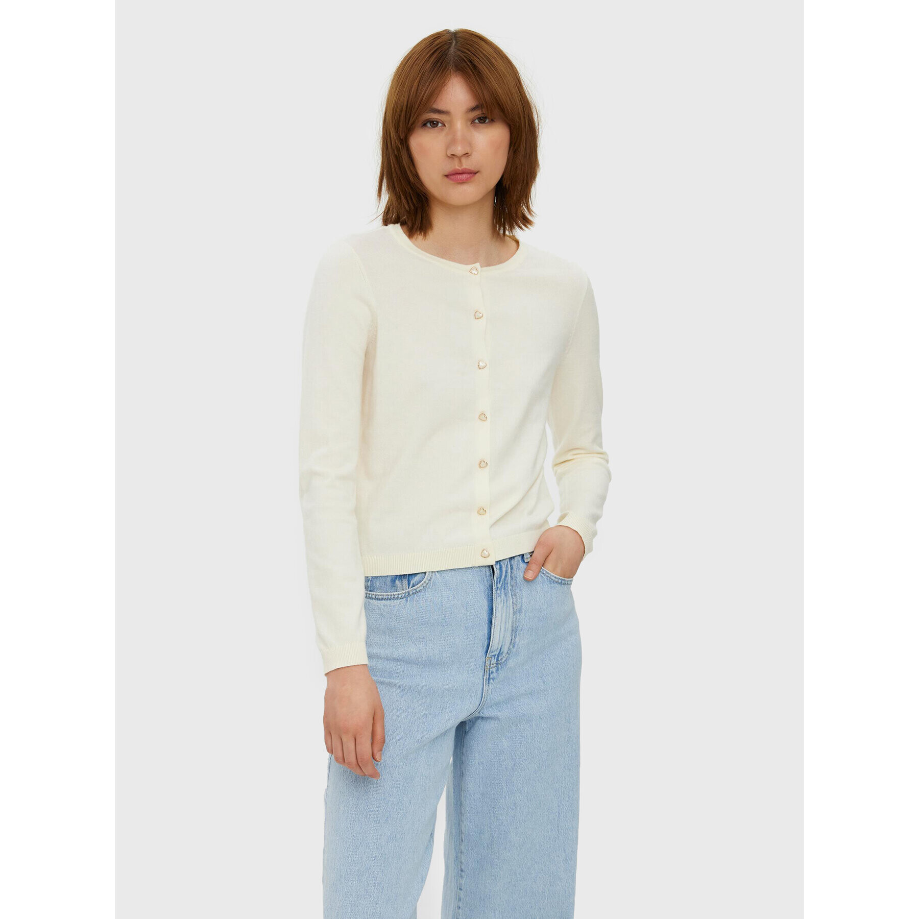 Vero Moda Кардиган Karis 10268702 Екрю Regular Fit - Pepit.bg