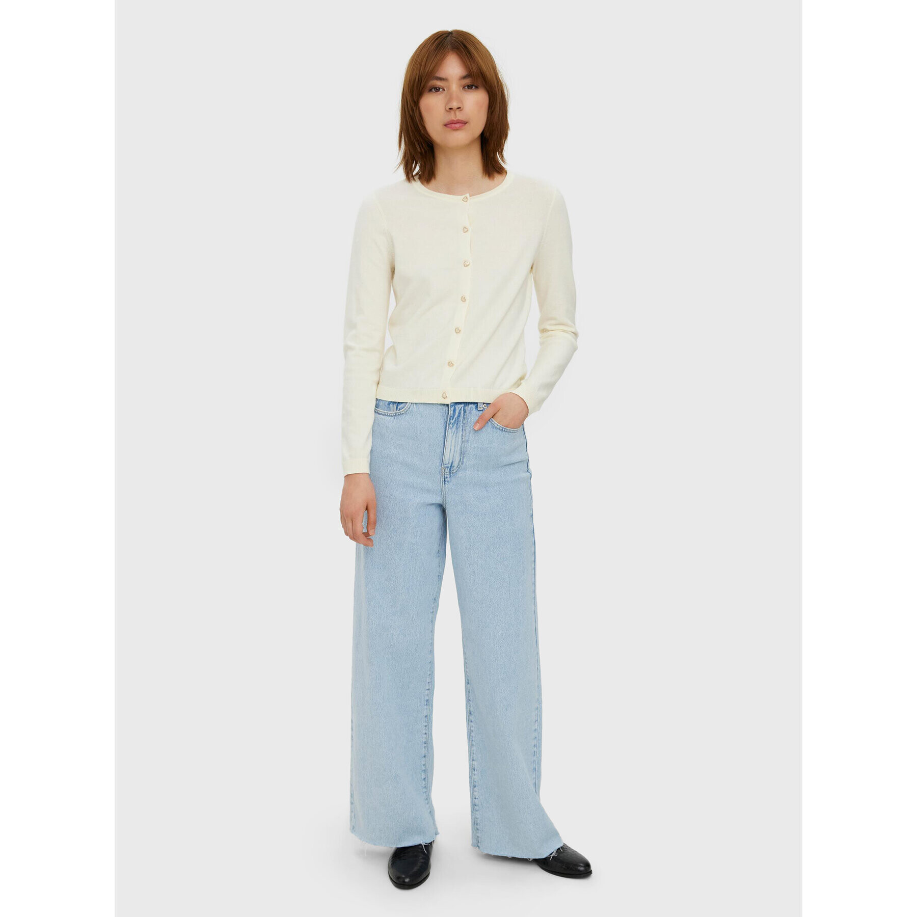 Vero Moda Кардиган Karis 10268702 Екрю Regular Fit - Pepit.bg