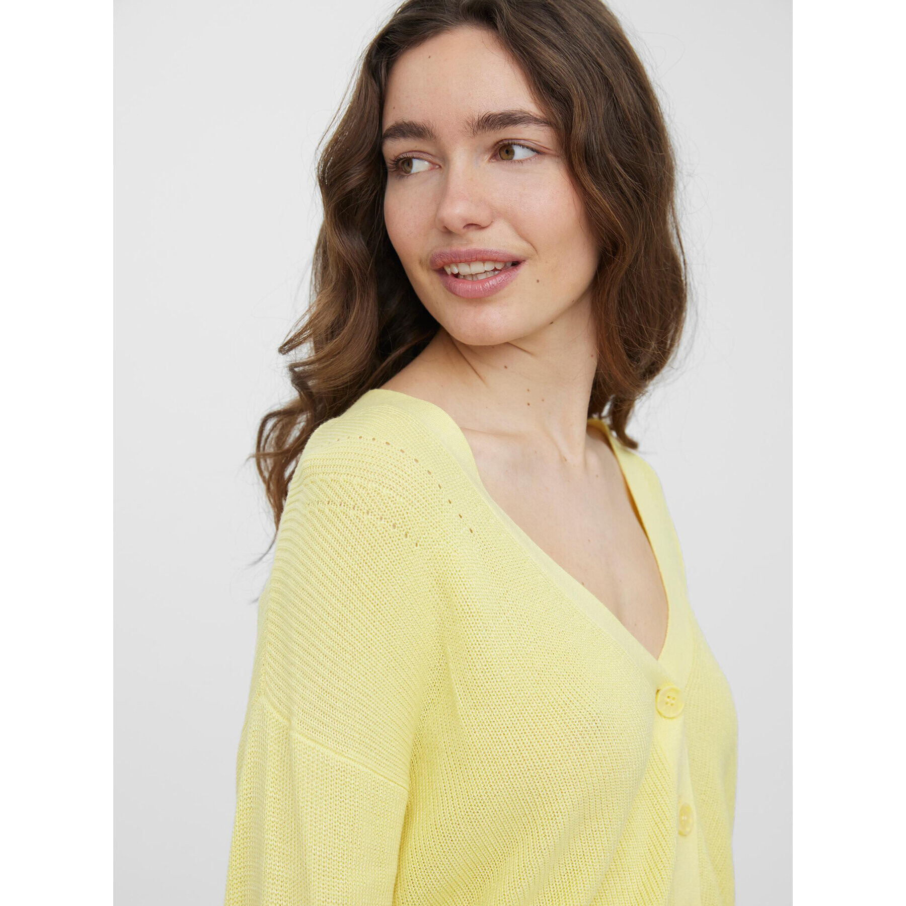 Vero Moda Кардиган New Lex Sun 10261276 Жълт Regular Fit - Pepit.bg