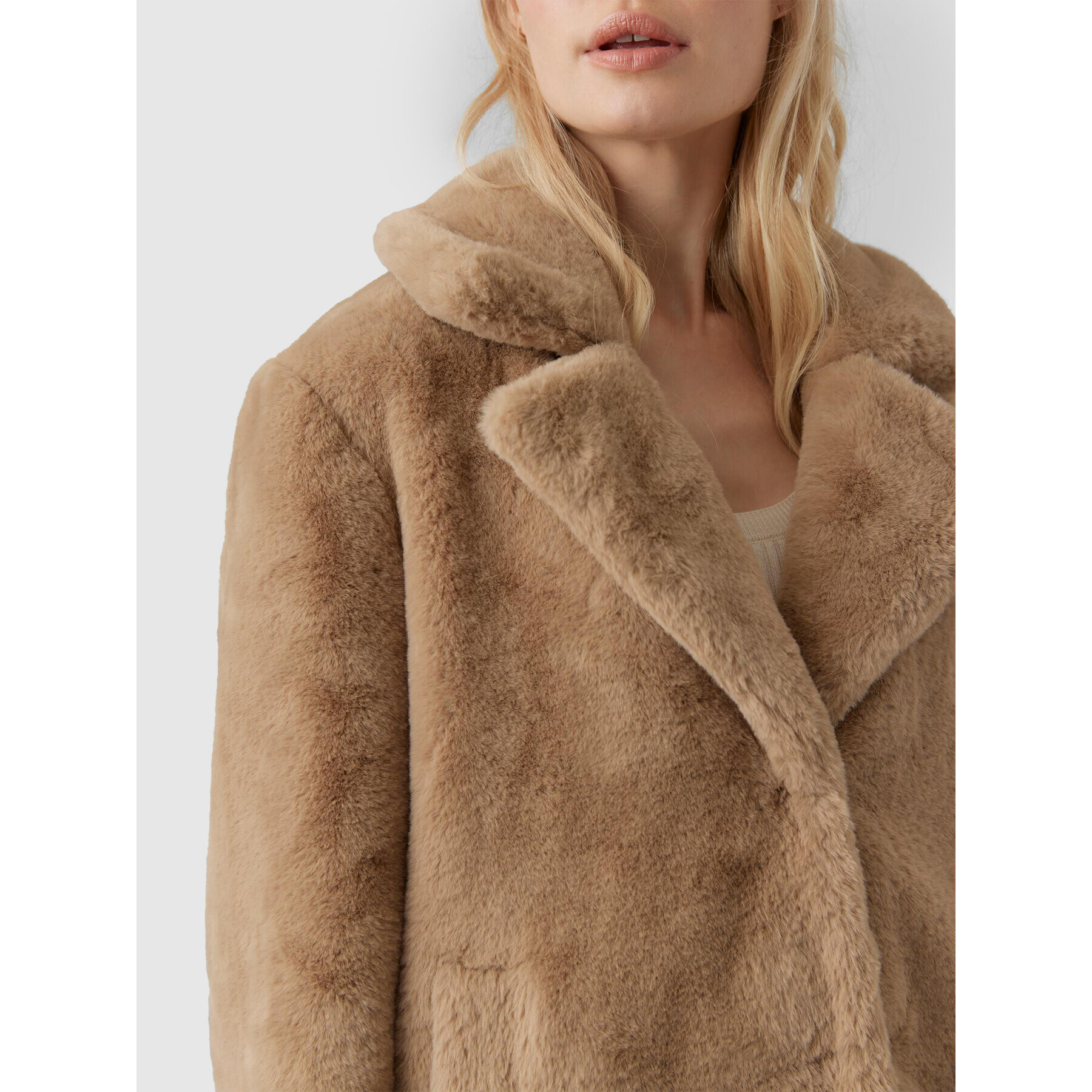 Vero Moda Кожено палто Suialison 10268035 Бежов Regular Fit - Pepit.bg