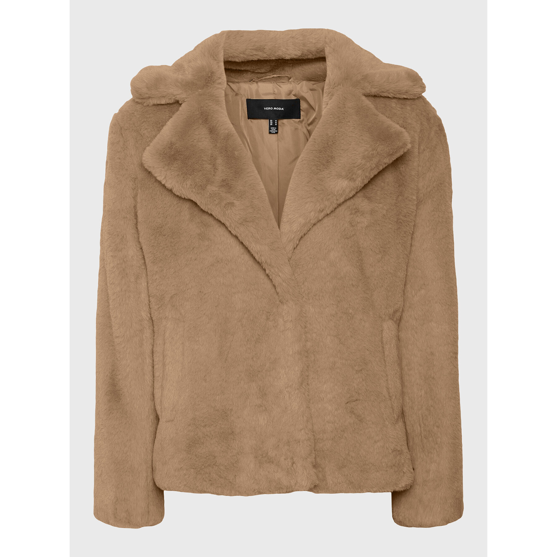 Vero Moda Кожено палто Suialison 10268035 Бежов Regular Fit - Pepit.bg
