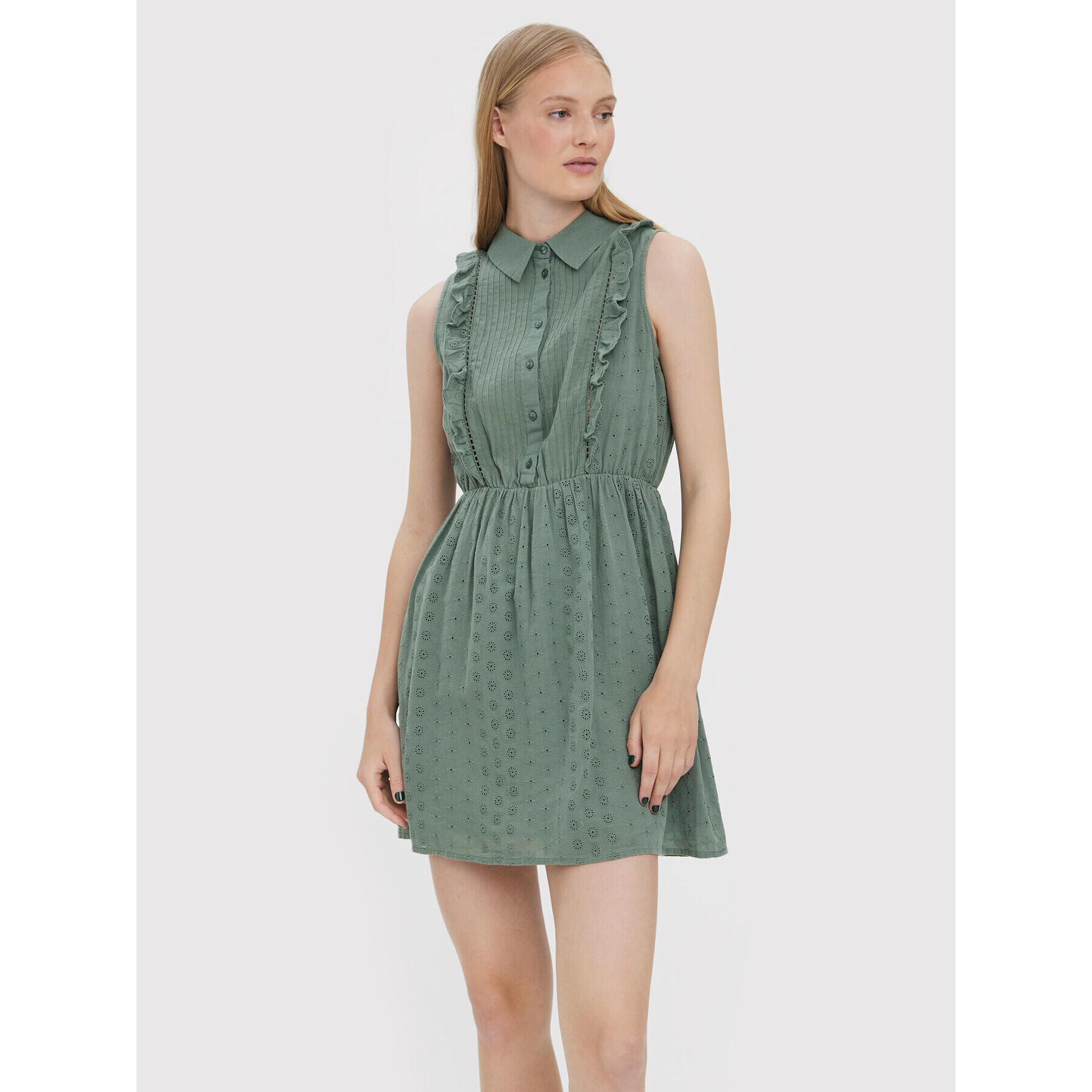 Vero Moda Лятна рокля Sally 10272001 Зелен Regular Fit - Pepit.bg