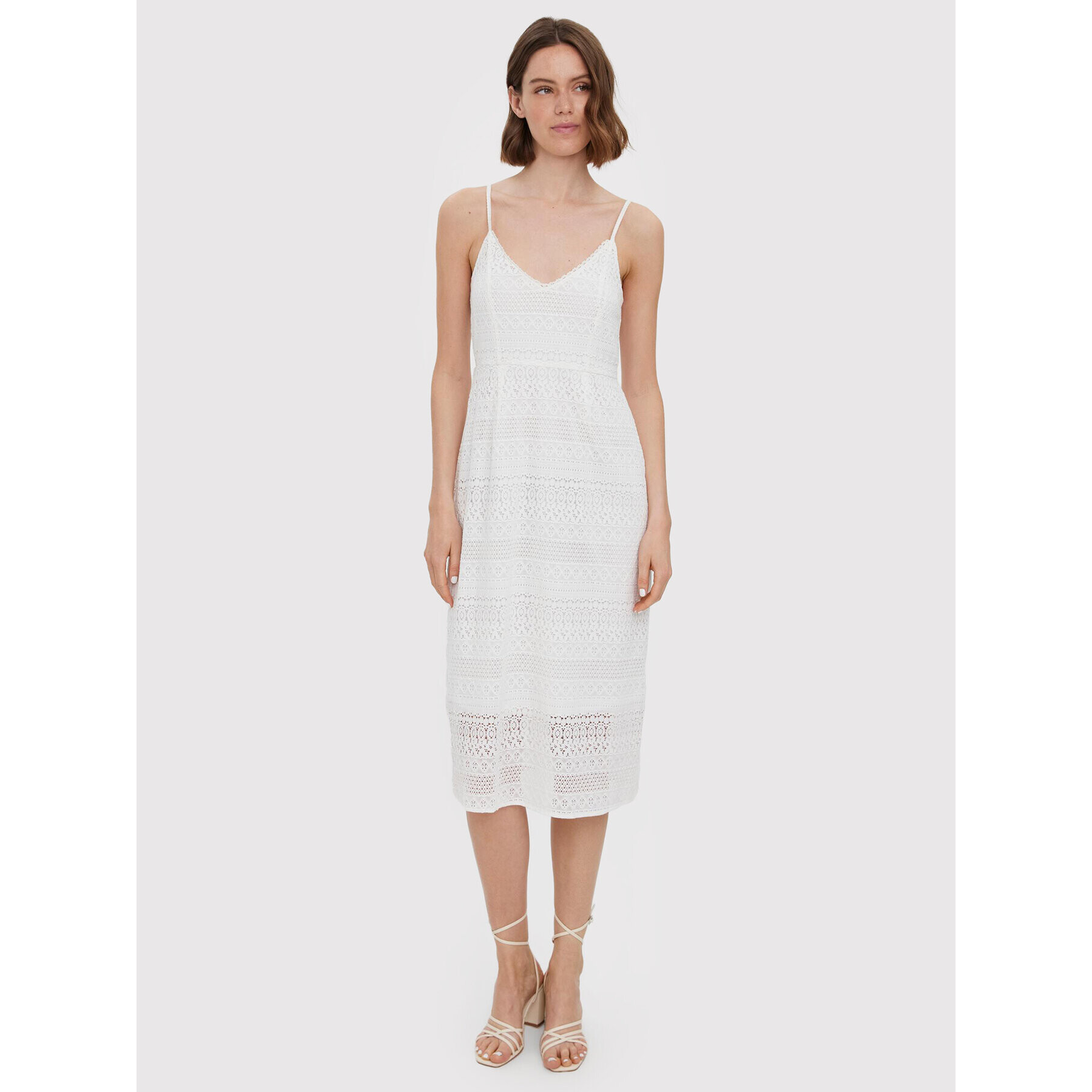 Vero Moda Лятна рокля Honey 10272503 Бял Regular Fit - Pepit.bg