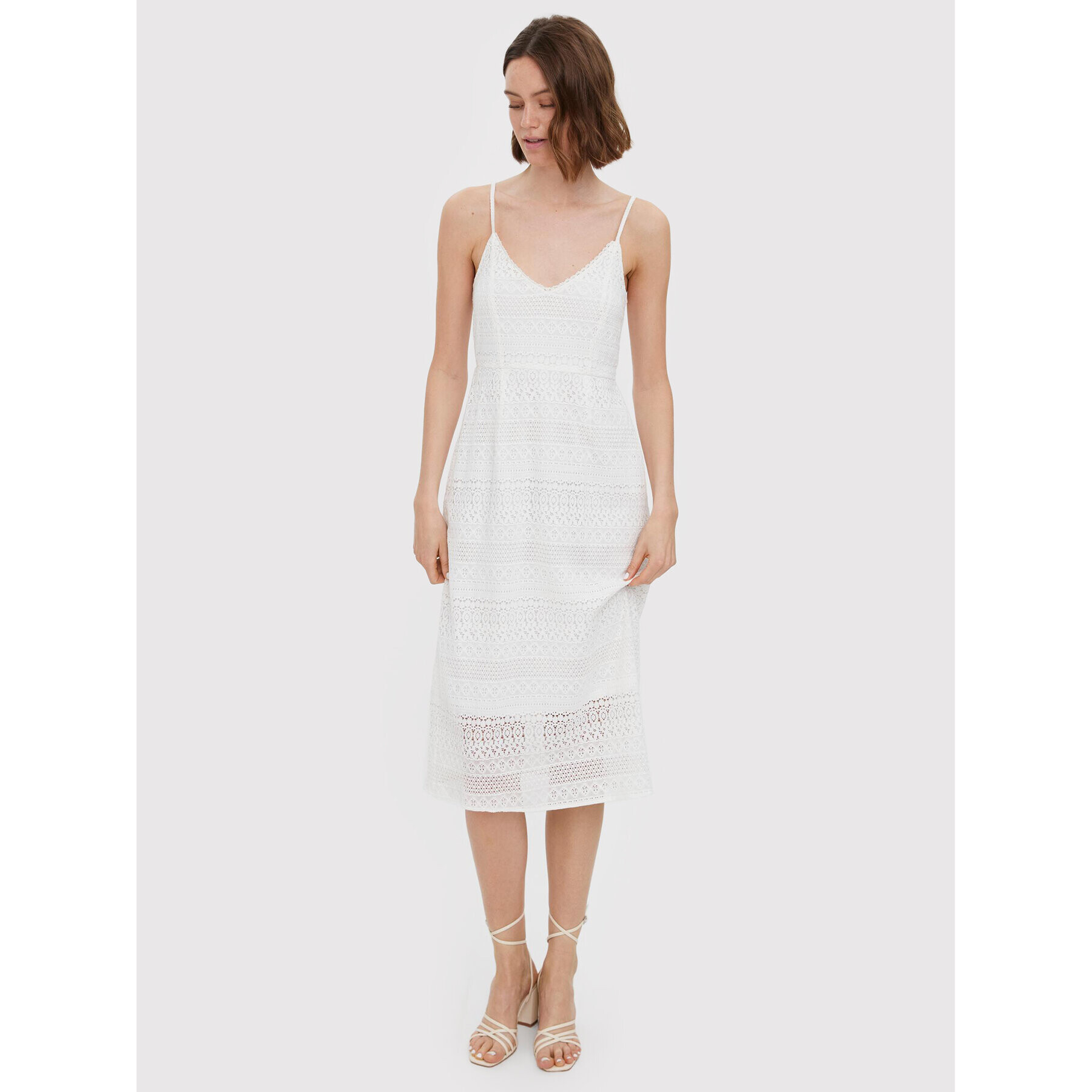 Vero Moda Лятна рокля Honey 10272503 Бял Regular Fit - Pepit.bg