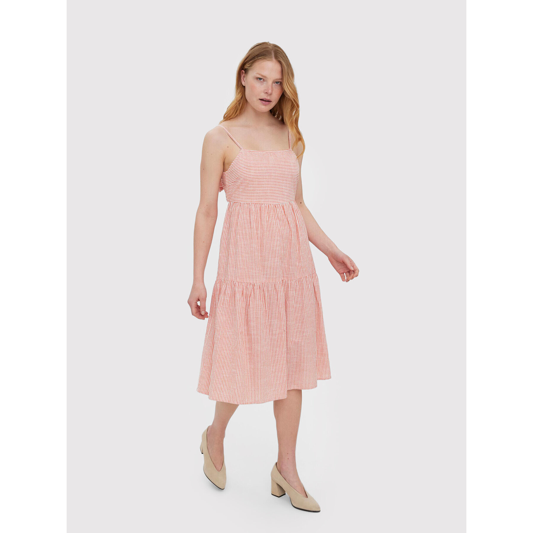 Vero Moda Лятна рокля Jily 10260794 Оранжев Regular Fit - Pepit.bg