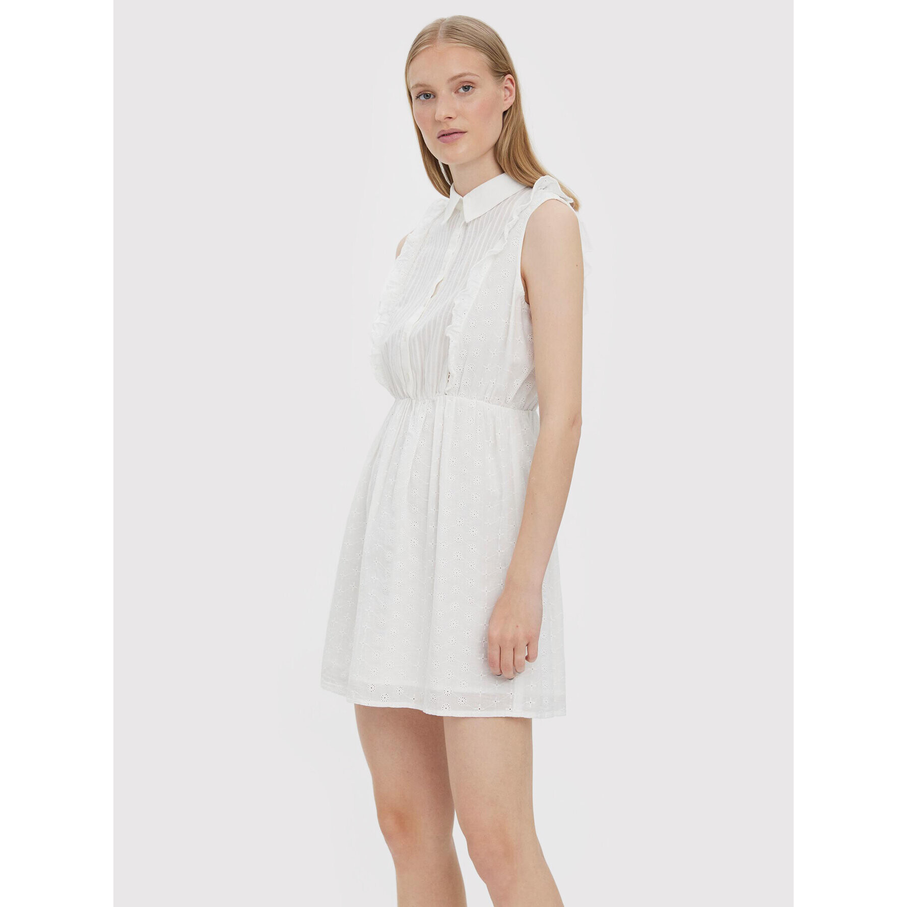 Vero Moda Лятна рокля Sally 10272001 Бял Regular Fit - Pepit.bg