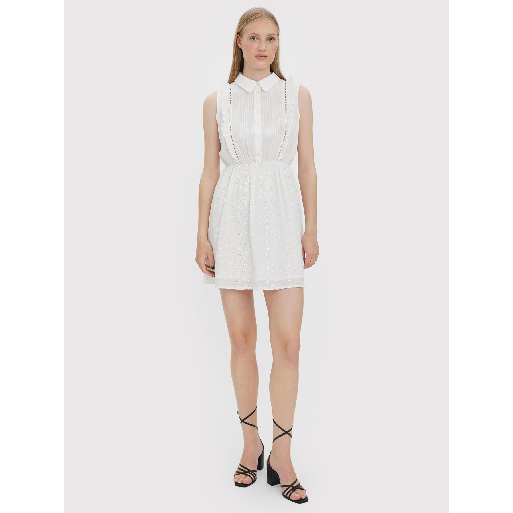 Vero Moda Лятна рокля Sally 10272001 Бял Regular Fit - Pepit.bg