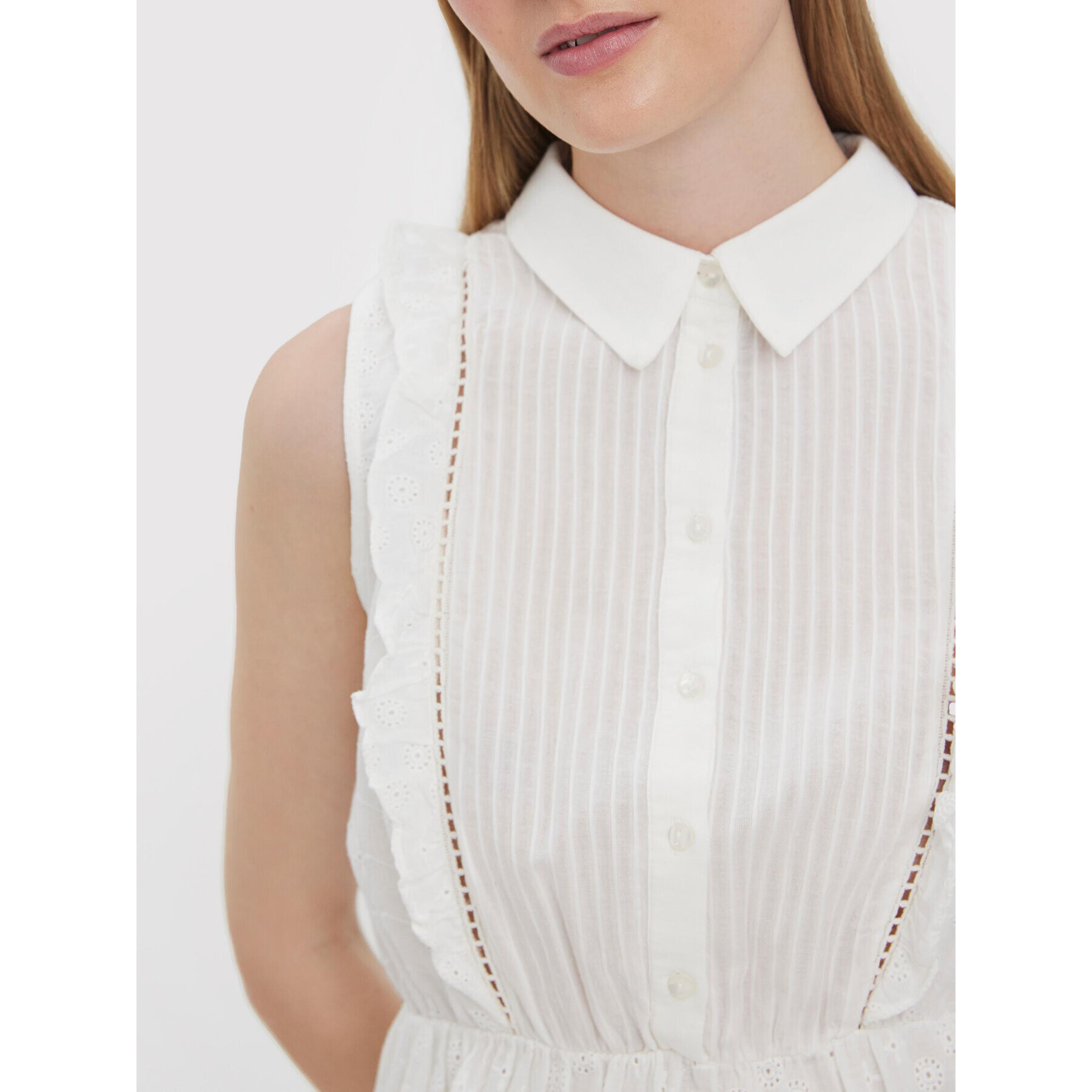 Vero Moda Лятна рокля Sally 10272001 Бял Regular Fit - Pepit.bg