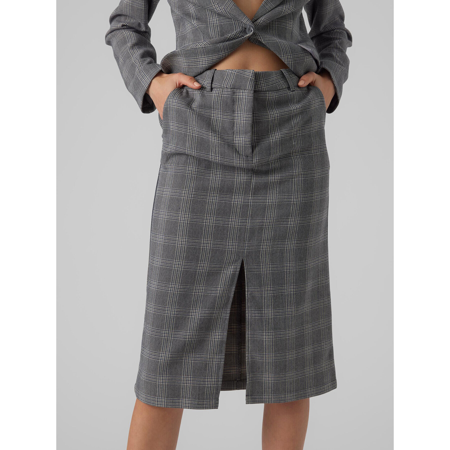 Vero Moda Миди пола Malin 10299880 Сив Relaxed Fit - Pepit.bg