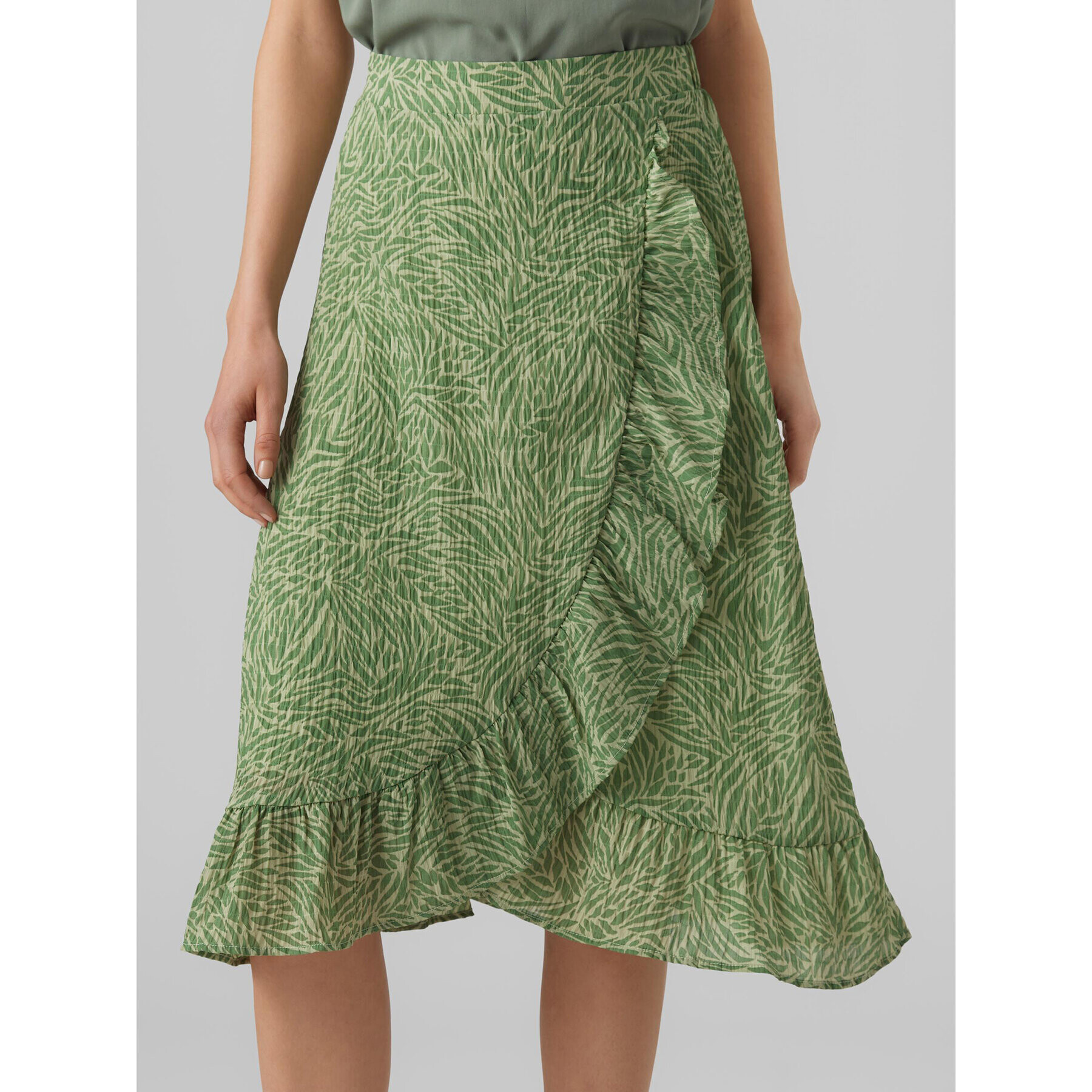 Vero Moda Миди пола Sara 10282448 Зелен Regular Fit - Pepit.bg