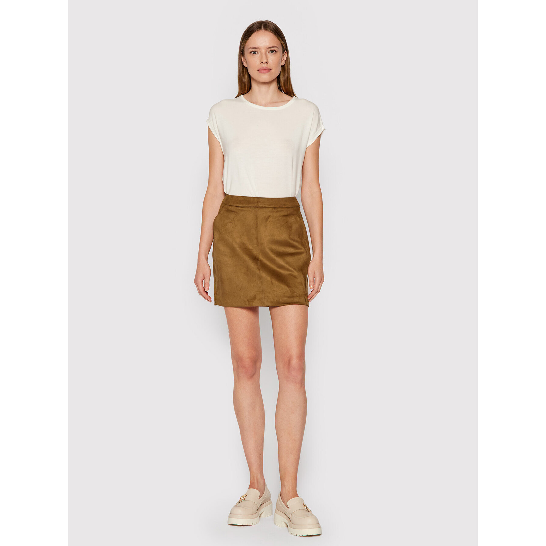 Vero Moda Мини пола Donnadina 10210430 Кафяв Regular Fit - Pepit.bg