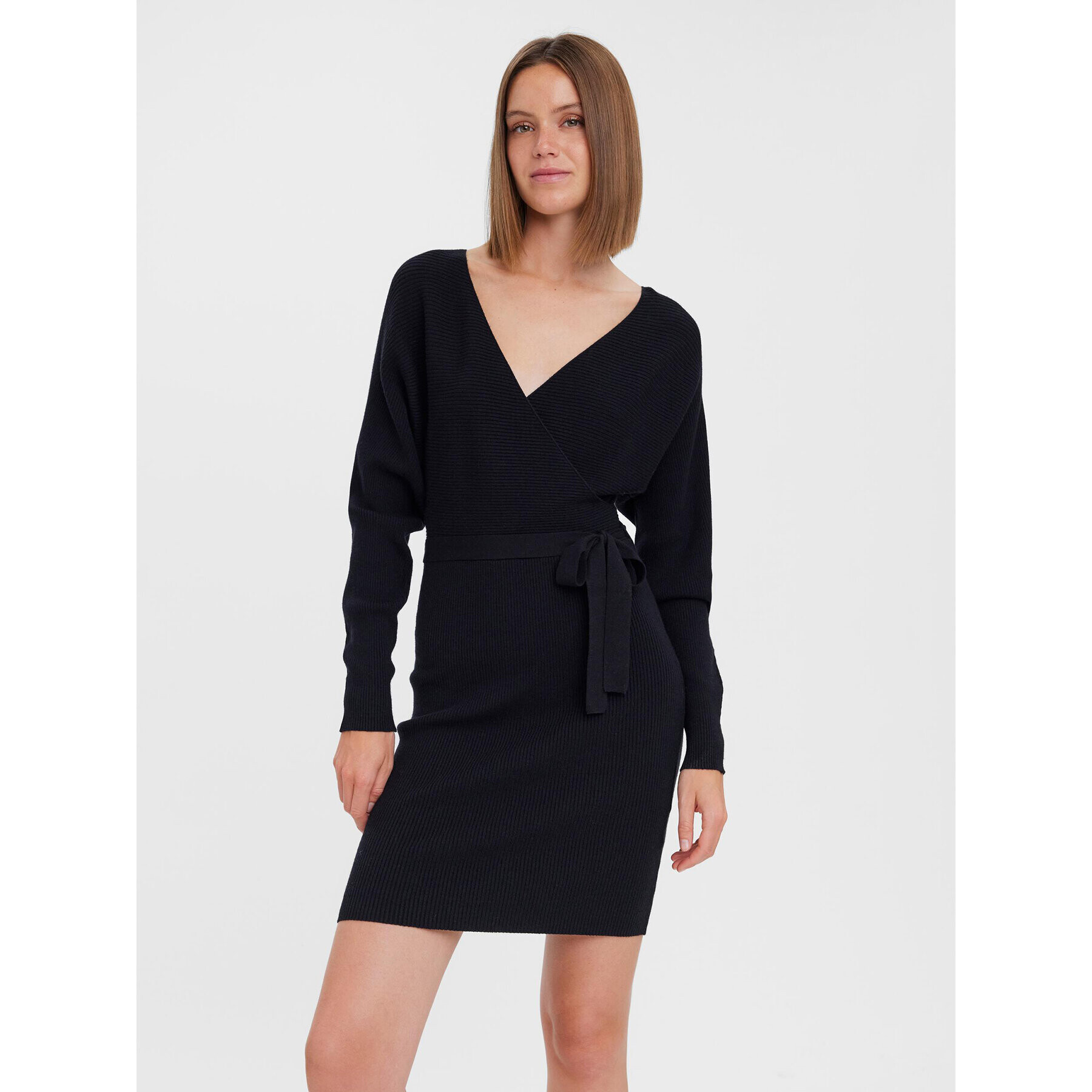 Vero Moda Плетена рокля 10269251 Черен Regular Fit - Pepit.bg