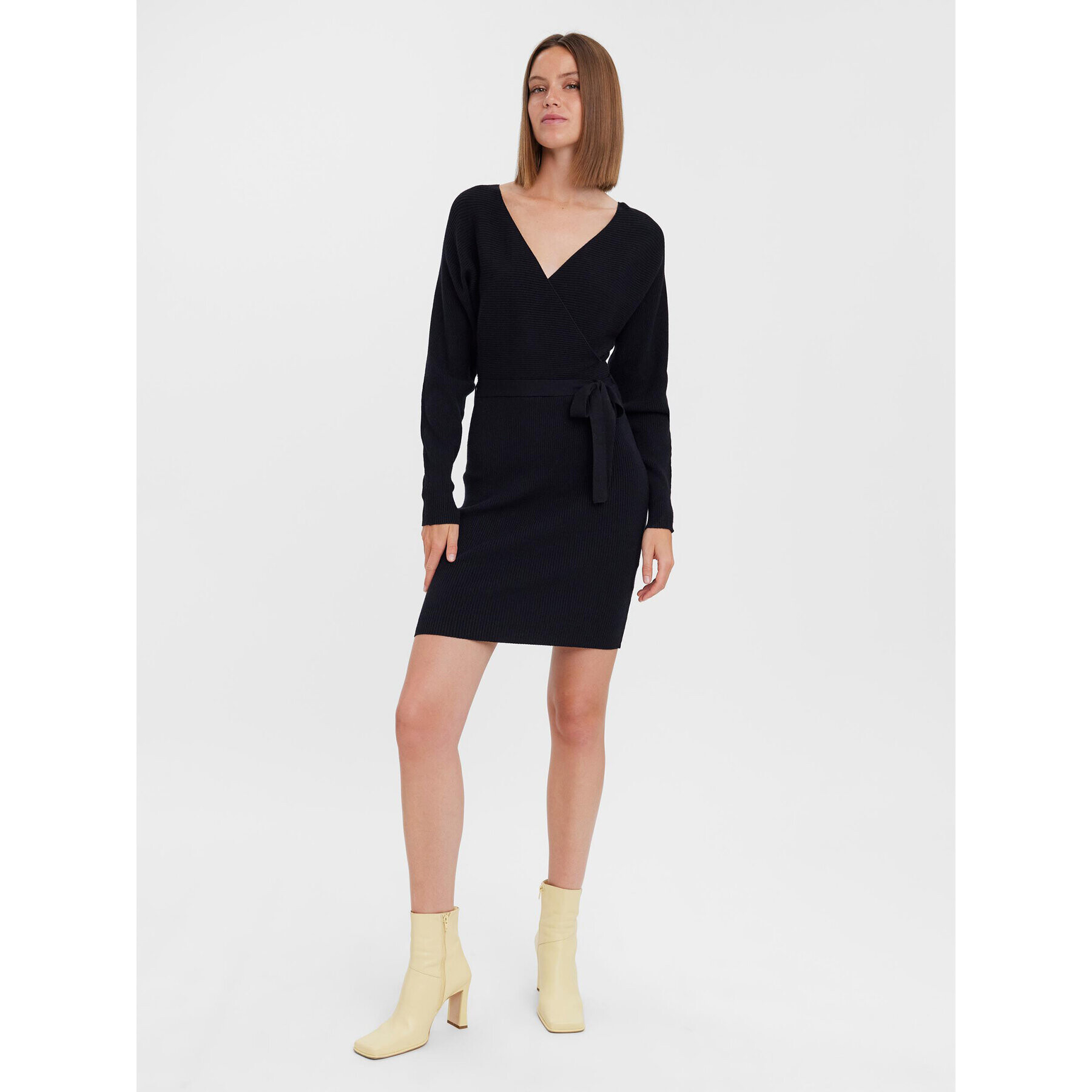 Vero Moda Плетена рокля 10269251 Черен Regular Fit - Pepit.bg