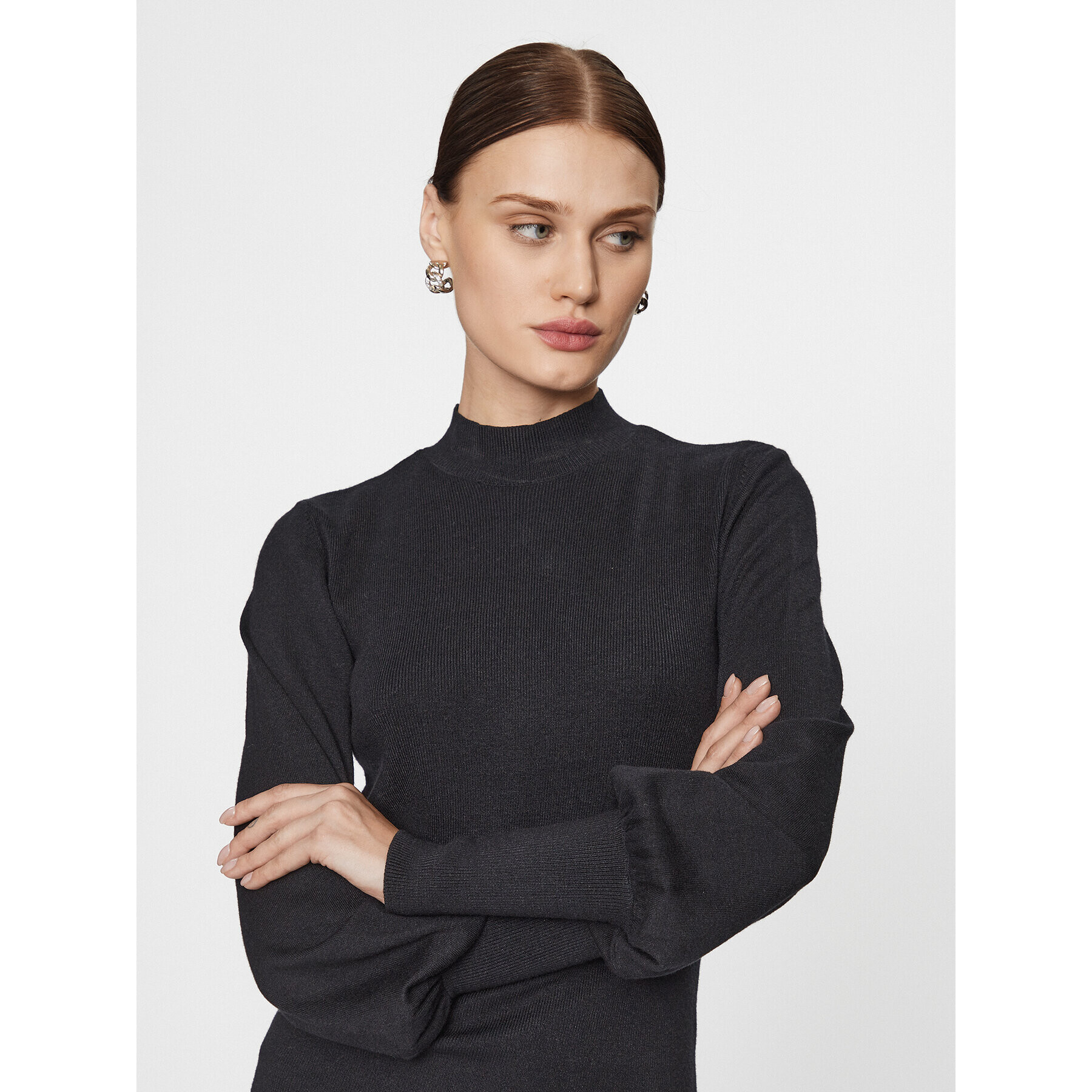 Vero Moda Плетена рокля 10290665 Черен Slim Fit - Pepit.bg