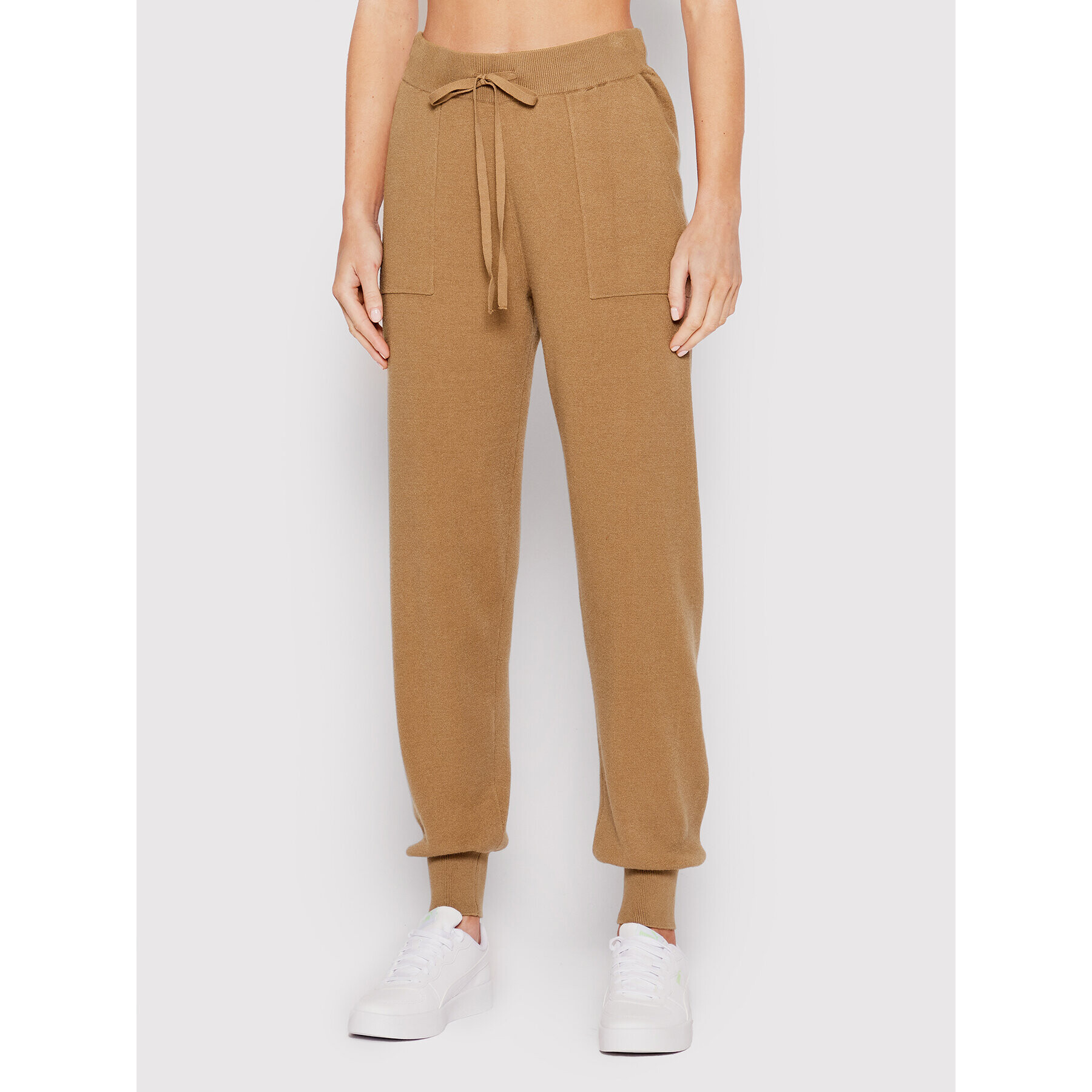 Vero Moda Плетени панталони Nancy 10260593 Кафяв Regular Fit - Pepit.bg