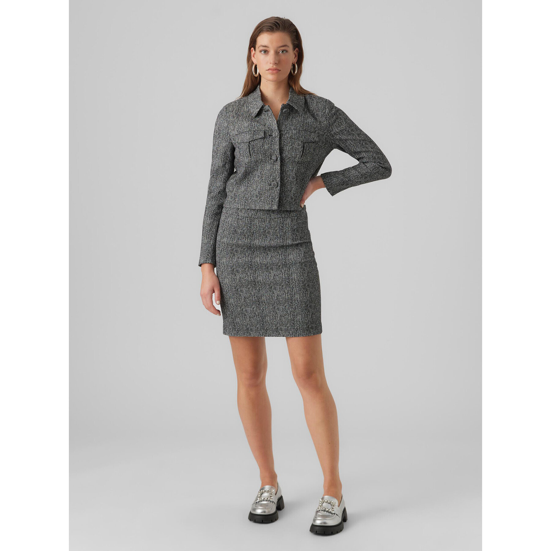 Vero Moda Пола тип молив 10294374 Сив Slim Fit - Pepit.bg