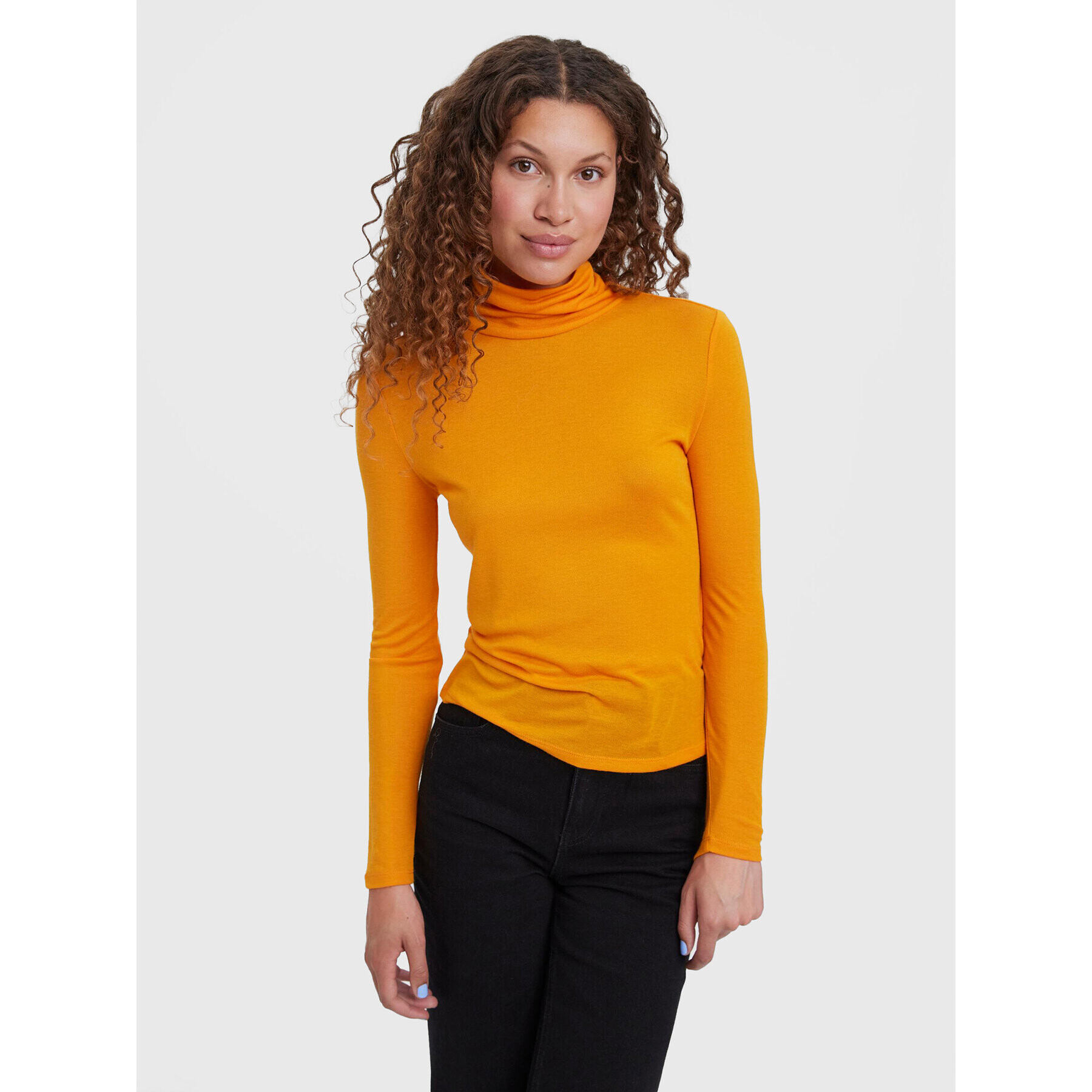 Vero Moda Поло Ella 10271620 Оранжев Regular Fit - Pepit.bg