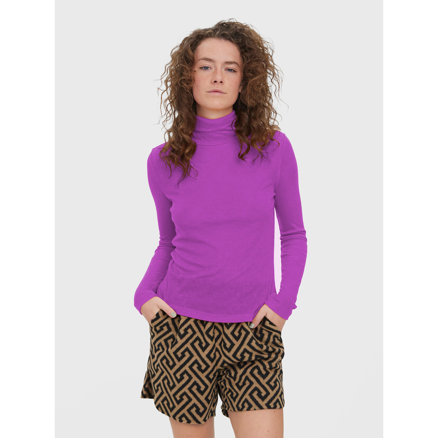 Vero Moda Поло Ella 10271620 Виолетов Regular Fit - Pepit.bg