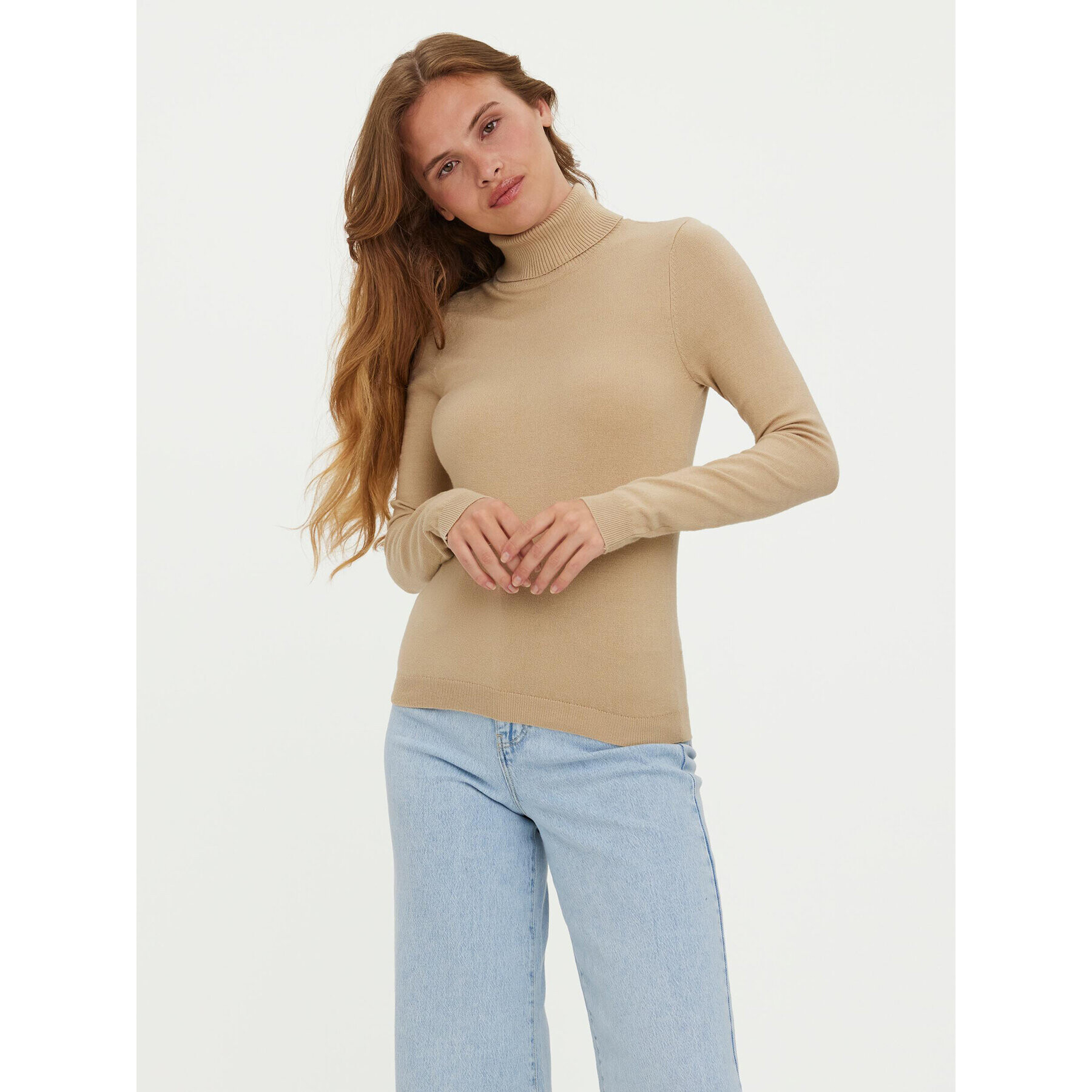 Vero Moda Поло Happiness 10238127 Бежов Regular Fit - Pepit.bg