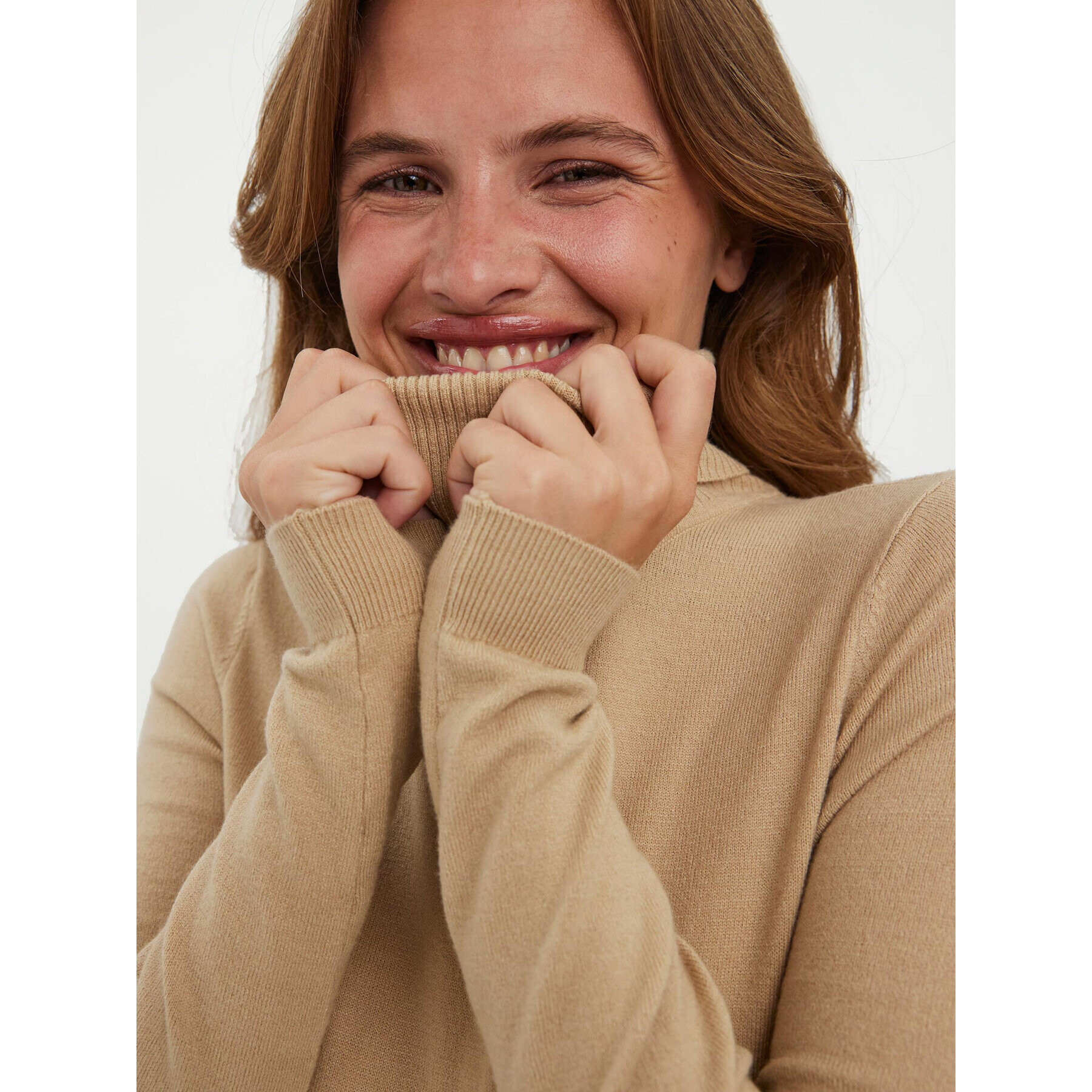 Vero Moda Поло Happiness 10238127 Бежов Regular Fit - Pepit.bg