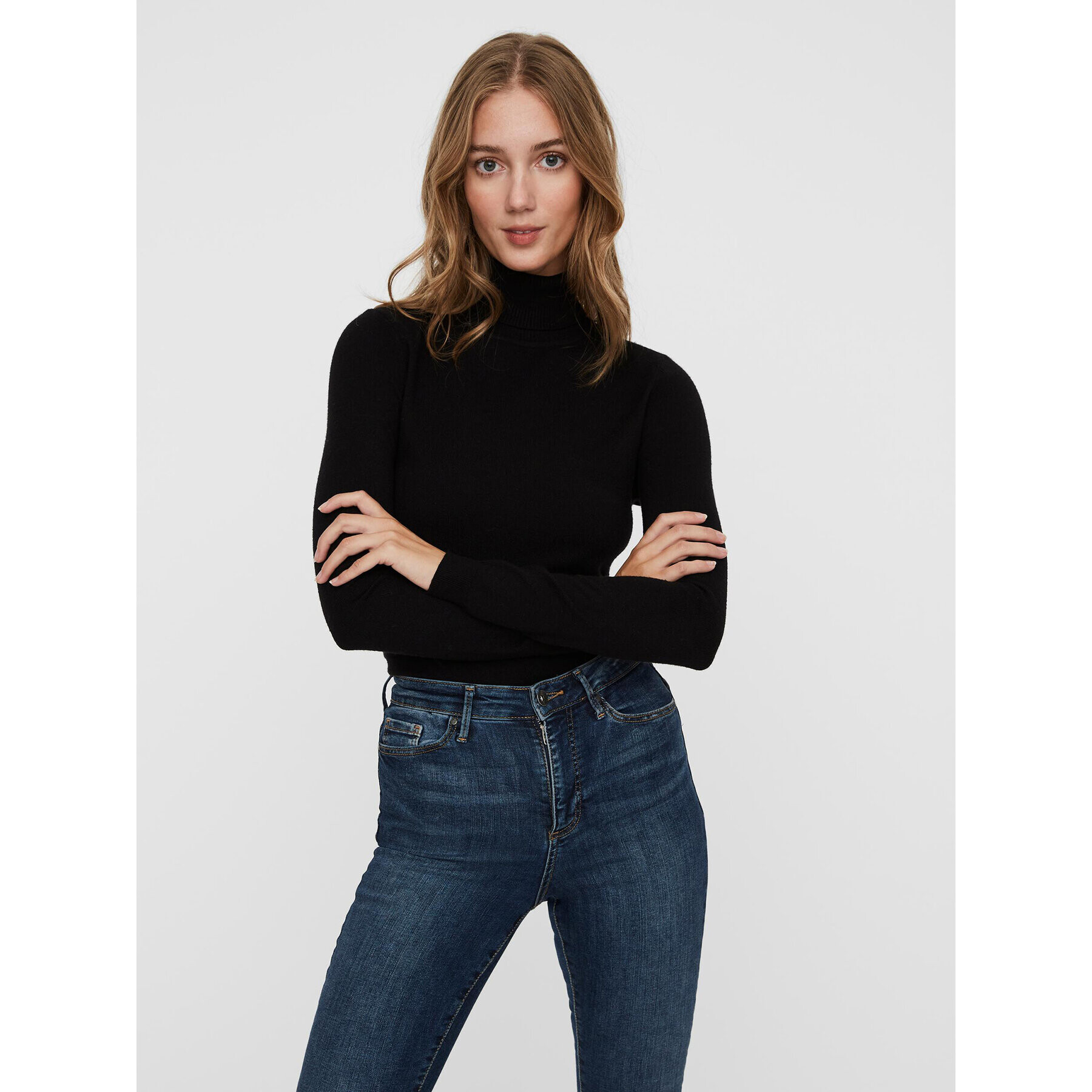 Vero Moda Поло Happiness 10238127 Черен Regular Fit - Pepit.bg