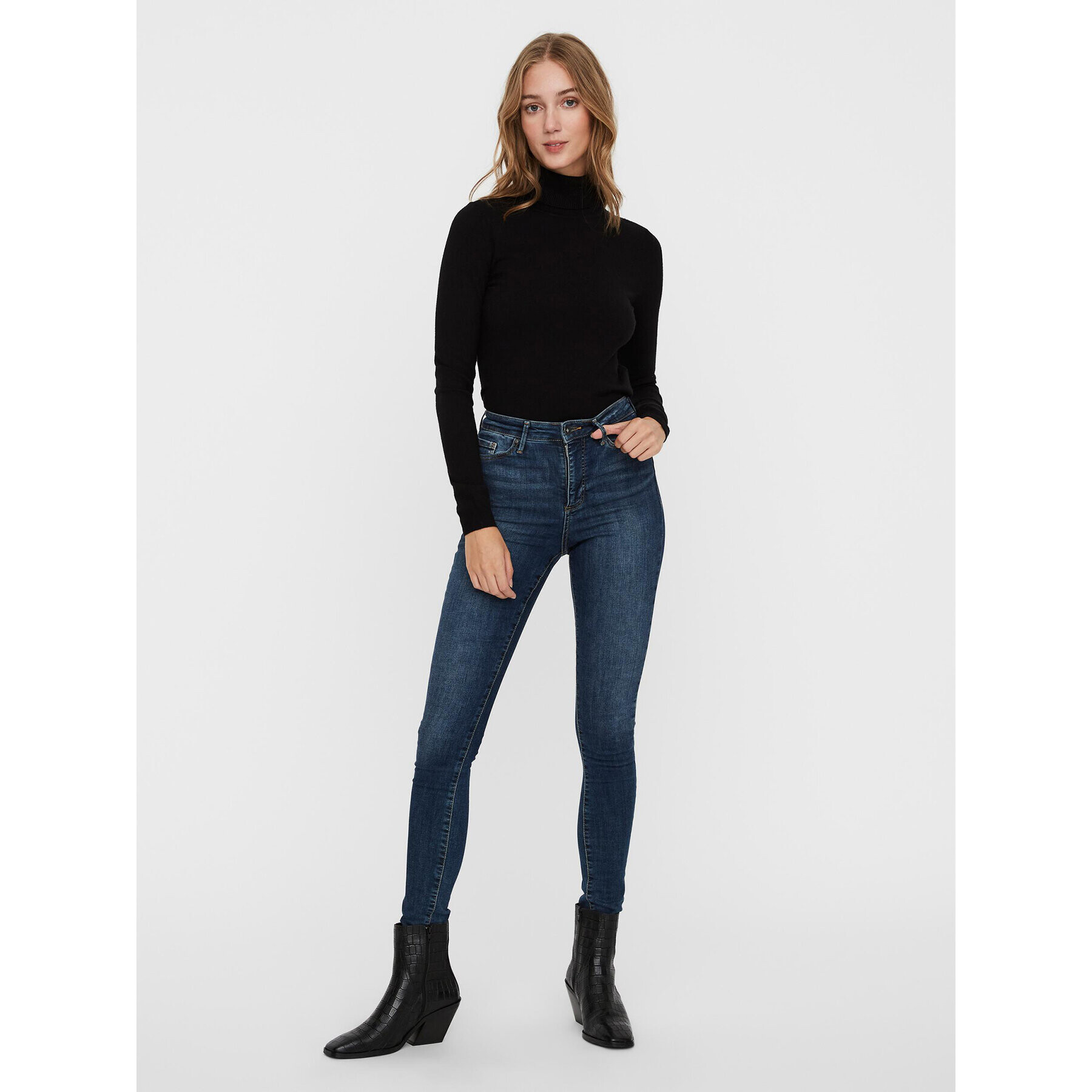 Vero Moda Поло Happiness 10238127 Черен Regular Fit - Pepit.bg