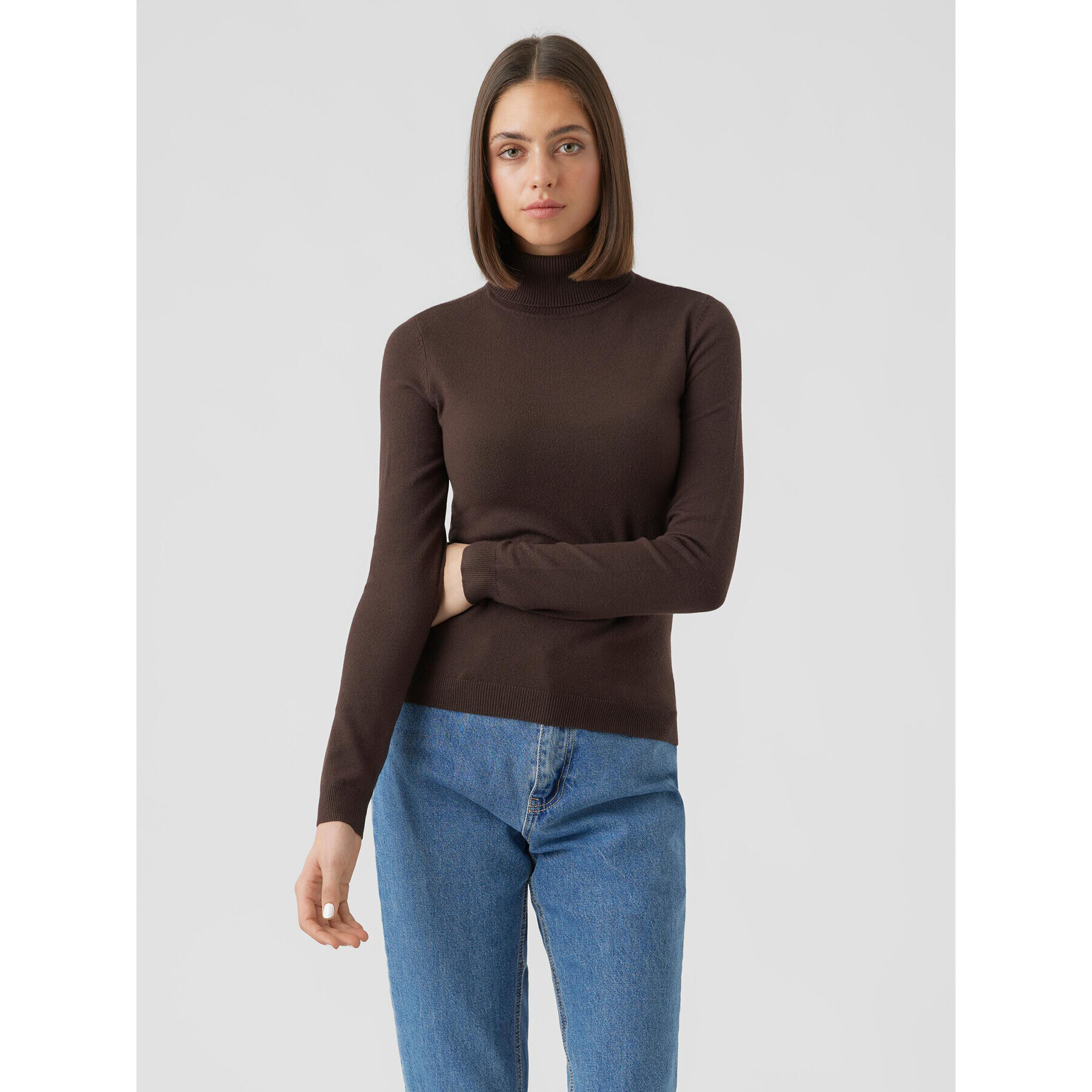 Vero Moda Поло Happiness 10238127 Кафяв Regular Fit - Pepit.bg